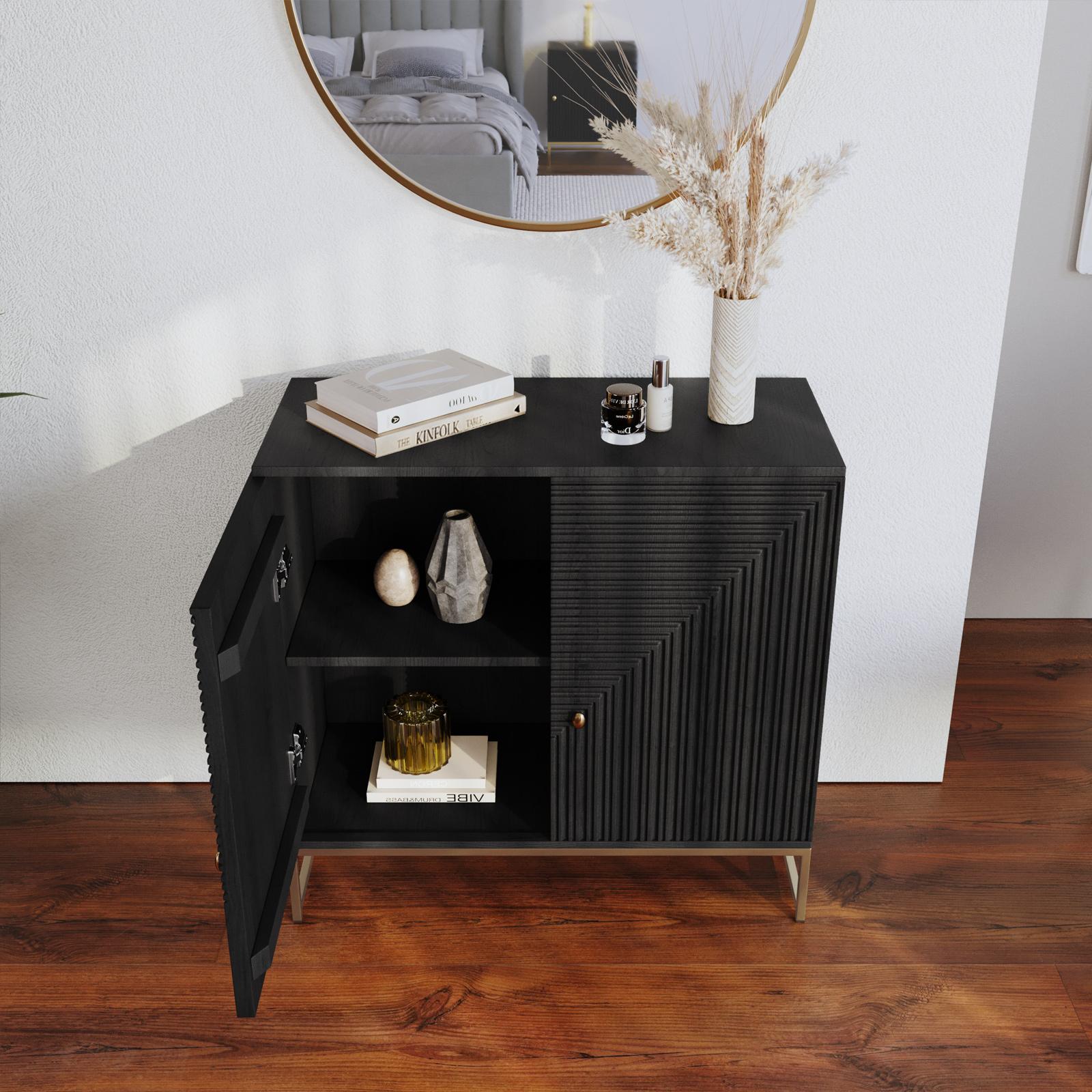 Tagliere Da Presentazione In Legno Di Mango Dune Noir - 58 Cm, Design Elegante, Per Cene E Decorazioni (Marrone/Bianco/Nero)