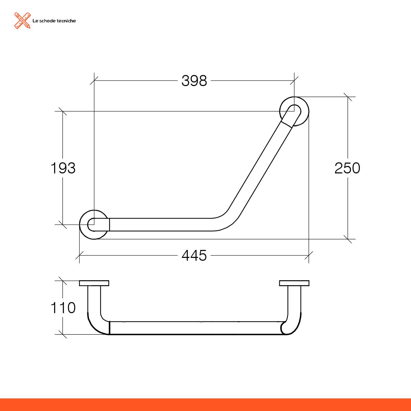 Maniglione Cm. 45 Cromato X Disabili