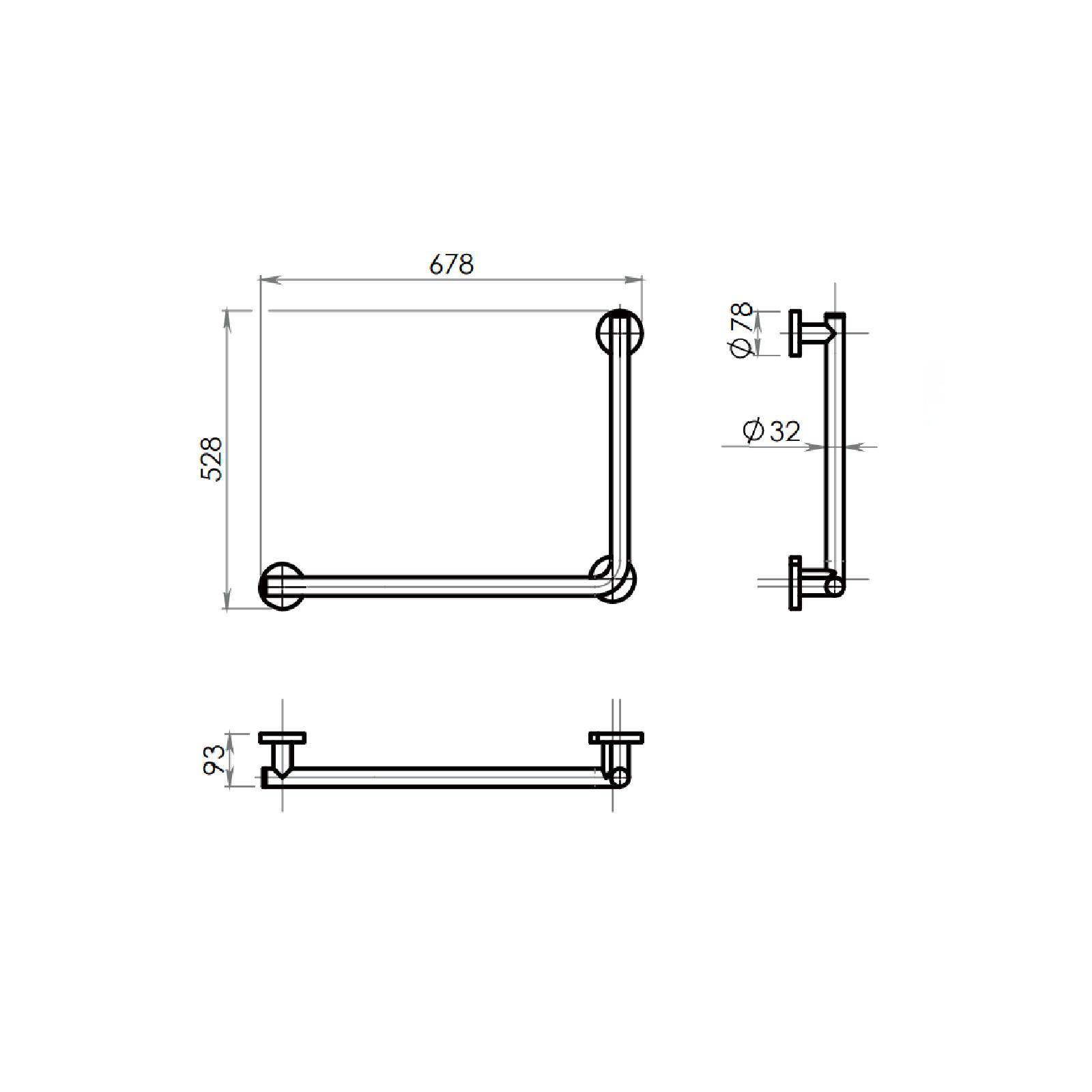 Maniglione di sicurezza a 90° per doccia con Sali-scendi in acciaio inox  cromato by