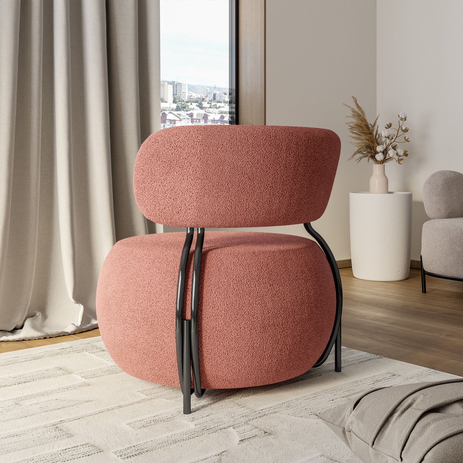 Deghi Maxi Poltrona Girevole Boucle Poltrone In Tessuto Poltrona