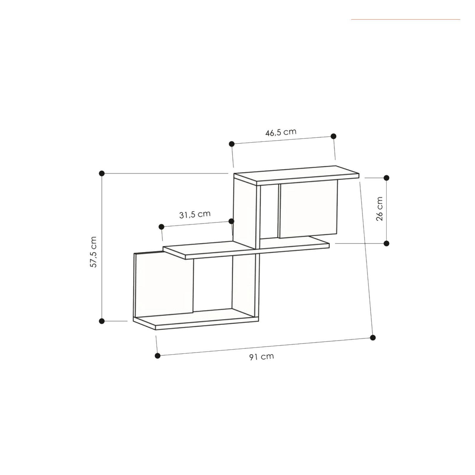 Mensola 70x20 cm in legno senape - Kantiko