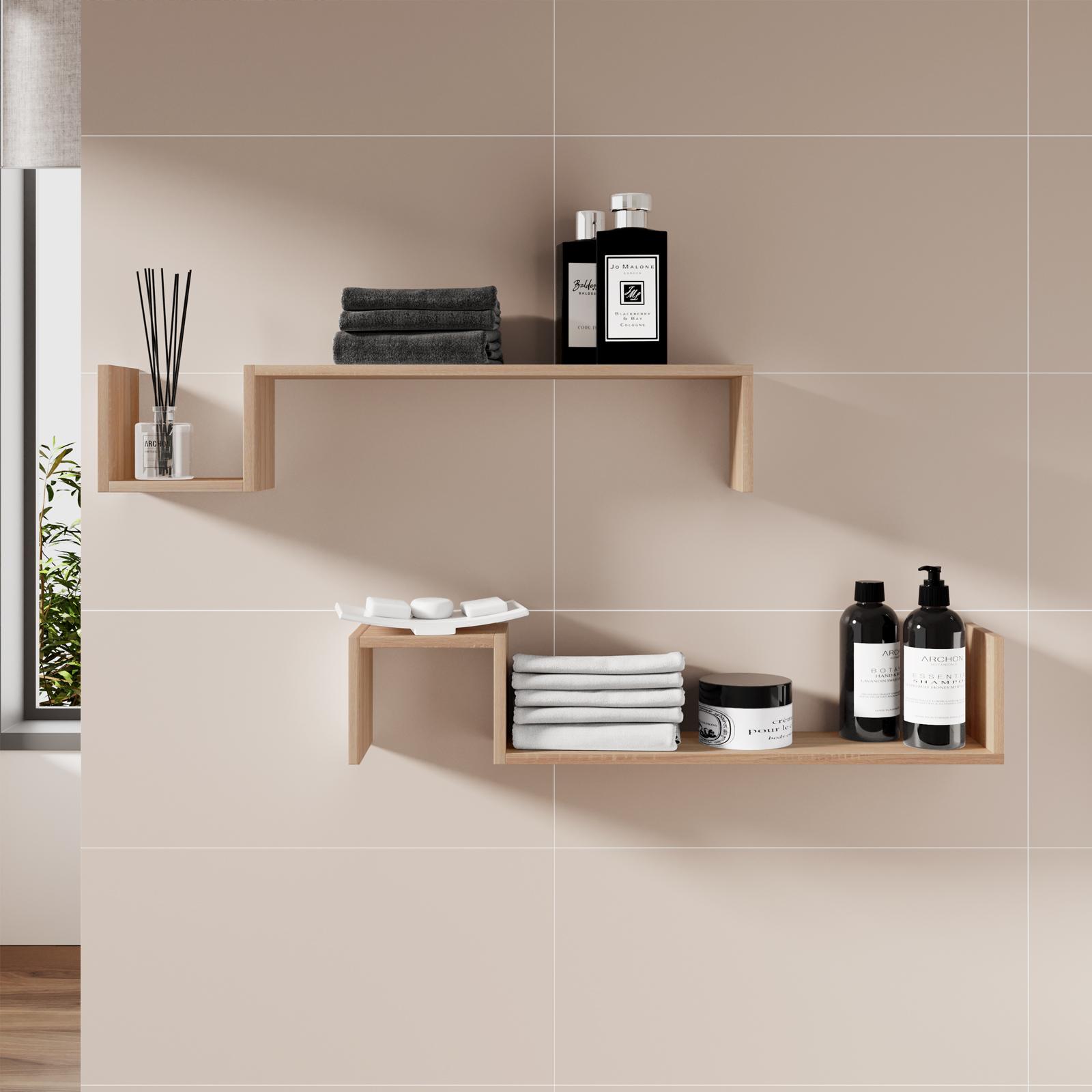 Heimlove Mensole Sospese Flottanti Set Da 2 - Rustico Marrone, 91x25x4,6 Cm, Per Bagno Sopra WC, Soggiorno, Camera Da Letto