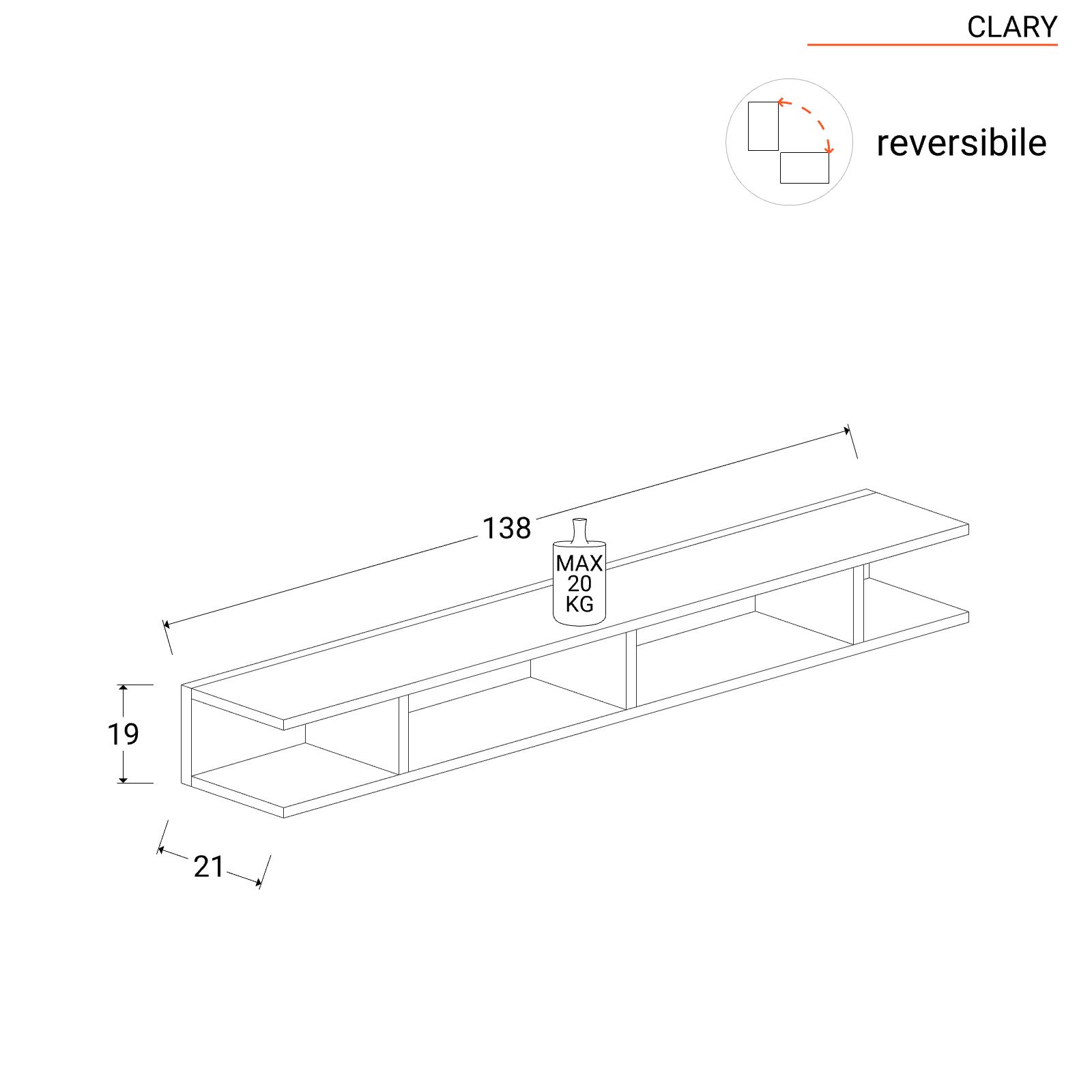 Colonna a giorno modulare 28x186h cm lava - Clary