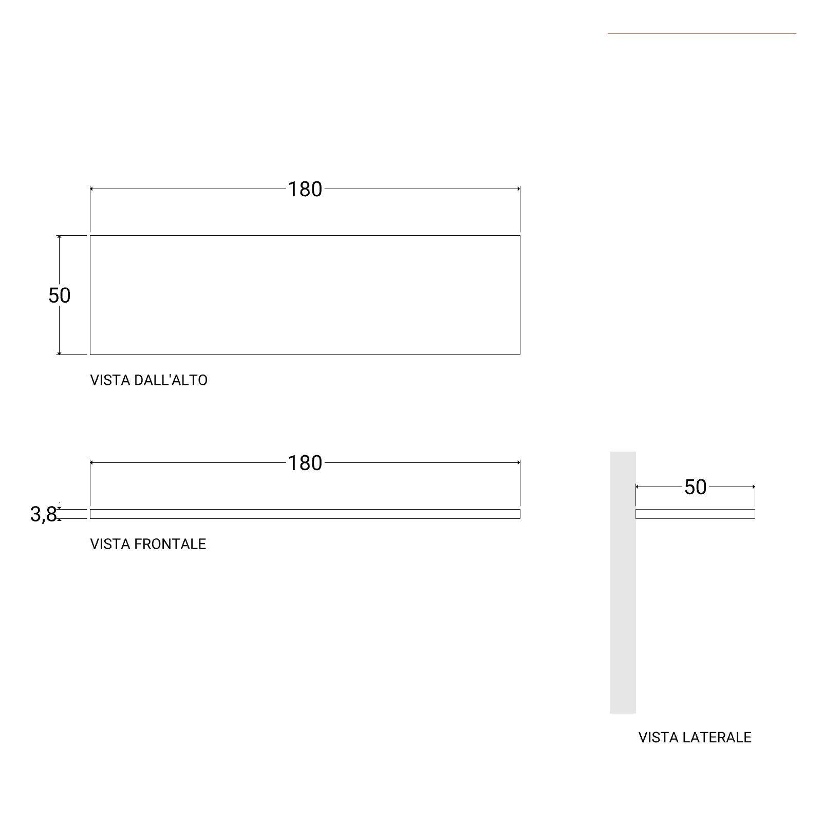 Mensolone bagno 180 cm con cassetto sospeso 50 cm in legno rovere bianco -  Plain