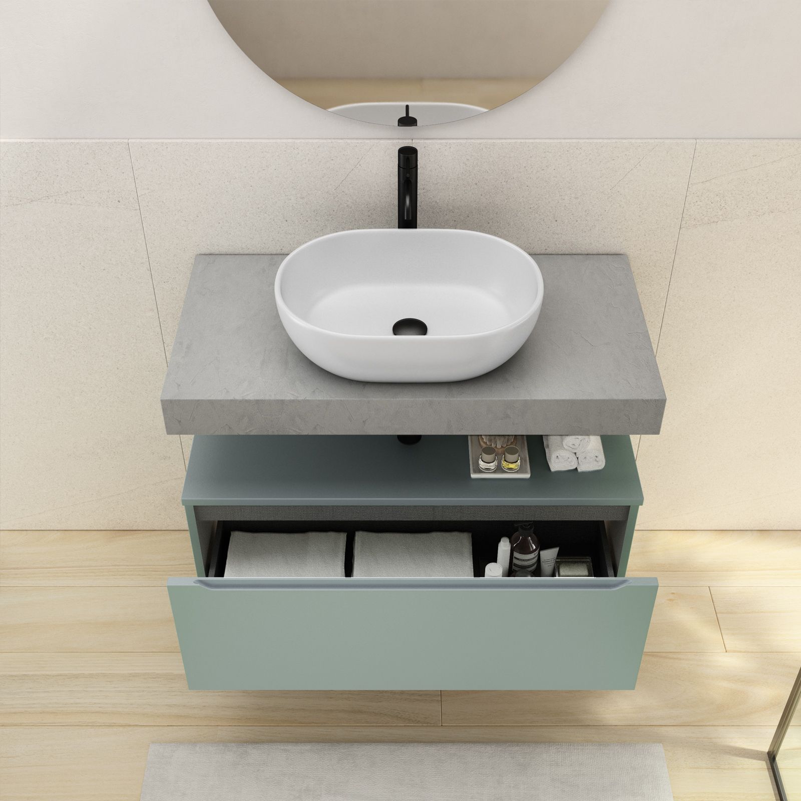 Mensolone Lavabo Bagno con Vasca 90cm, Ecoover® Design