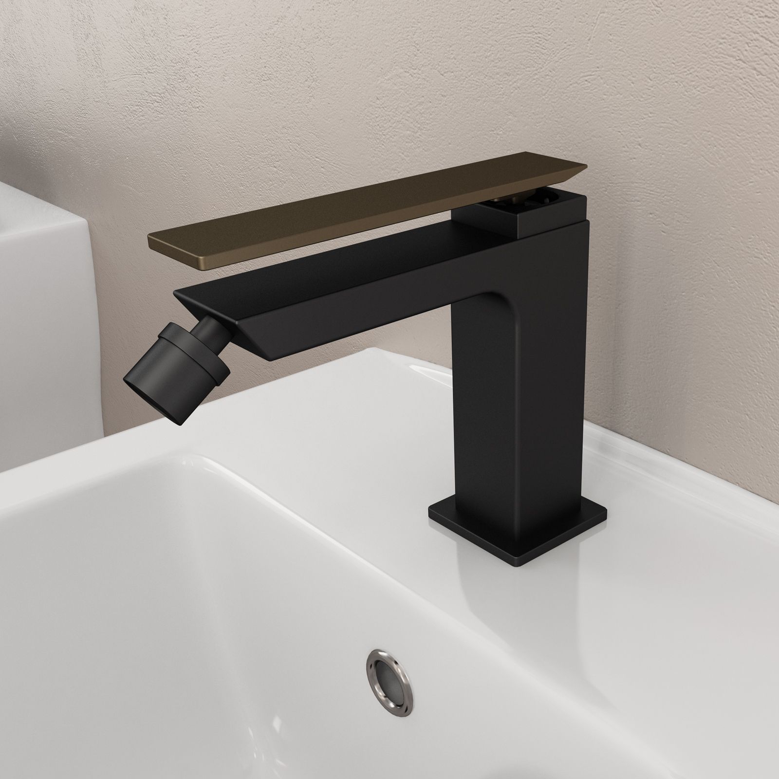 Rubinetto miscelatore lavello nero monocomando casa bagno lavabo bidet  ottone