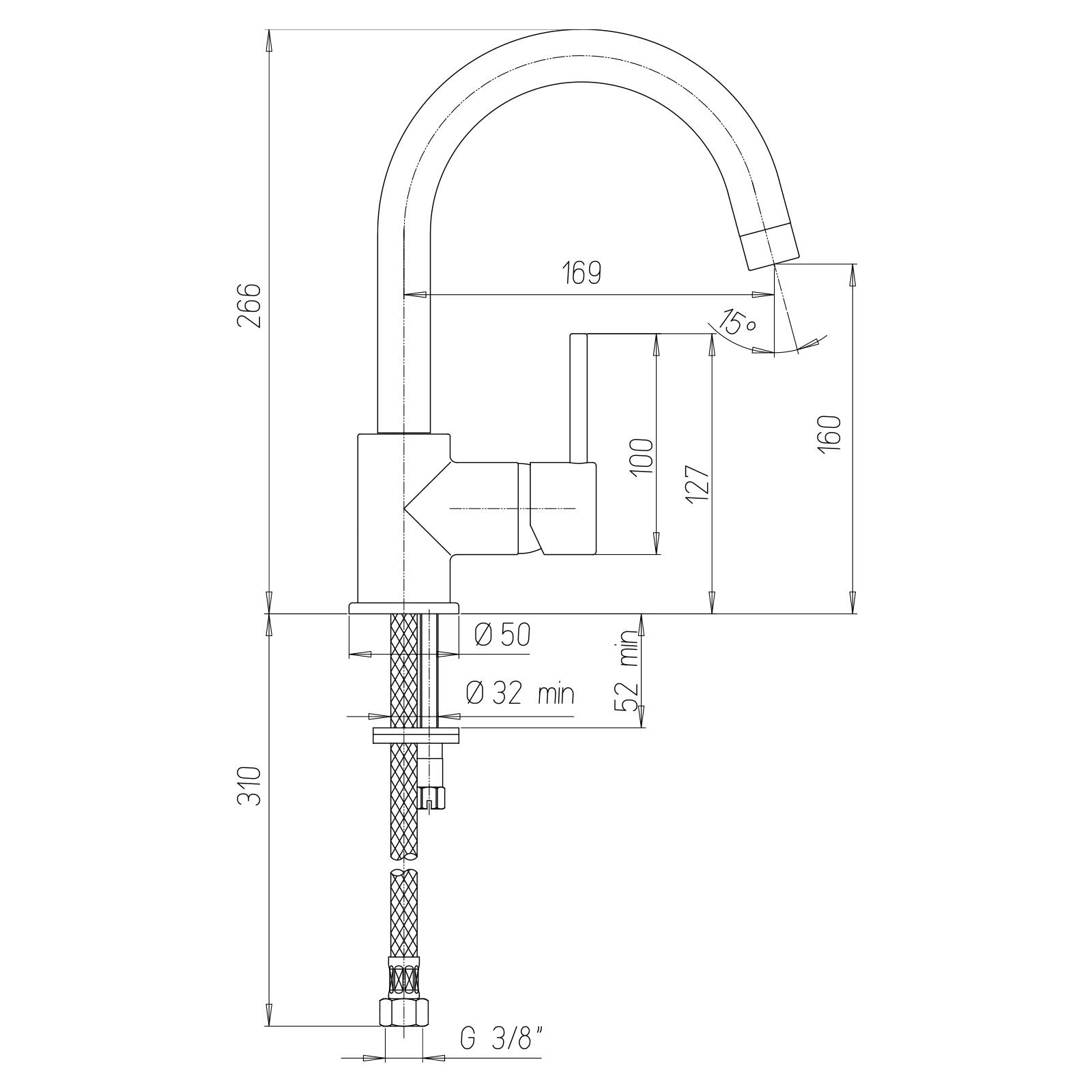 Miscelatore lavabo canna lunga cromato - Flag di Jacuzzi - Rubinetteria