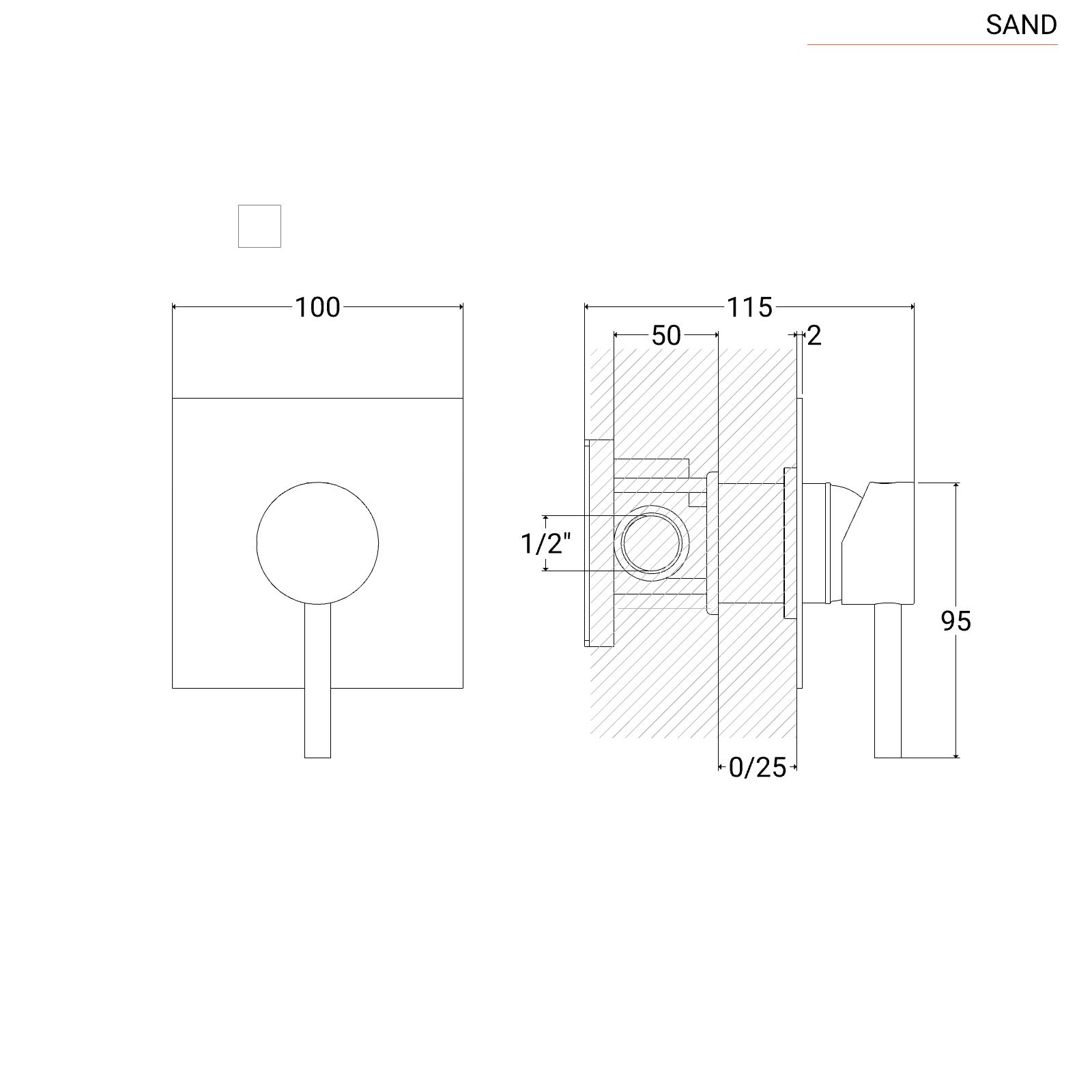 Miscelatore incasso doccia oro satinato - Sand