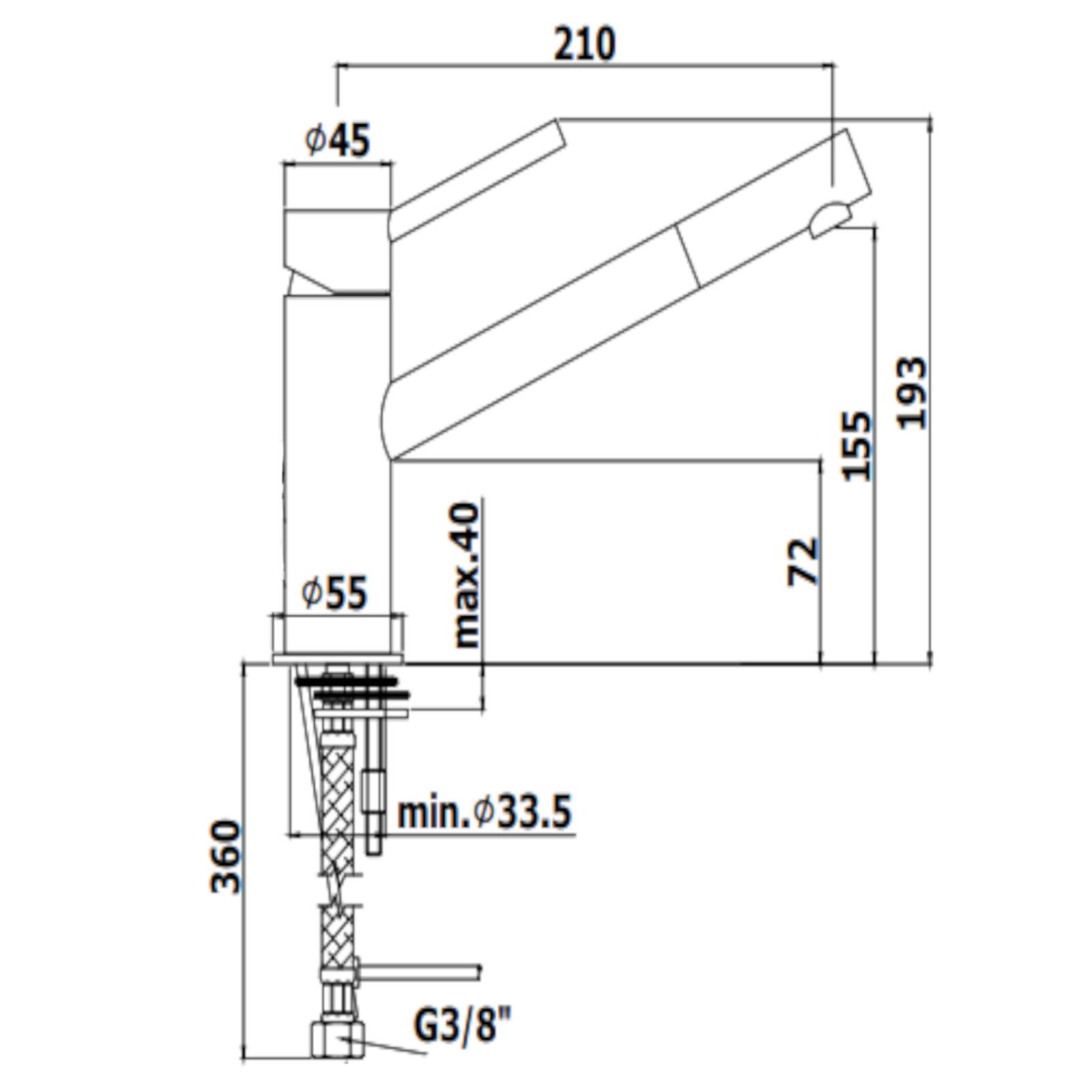 Paffoni Birillo Bi08193 Miscelatore lavabo canna lunga con prolunga 10 cm e  foro per asta verticale cromo