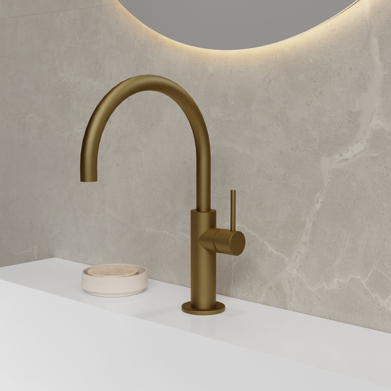 Miscelatore lavabo senza scarico oro satinato - Sand