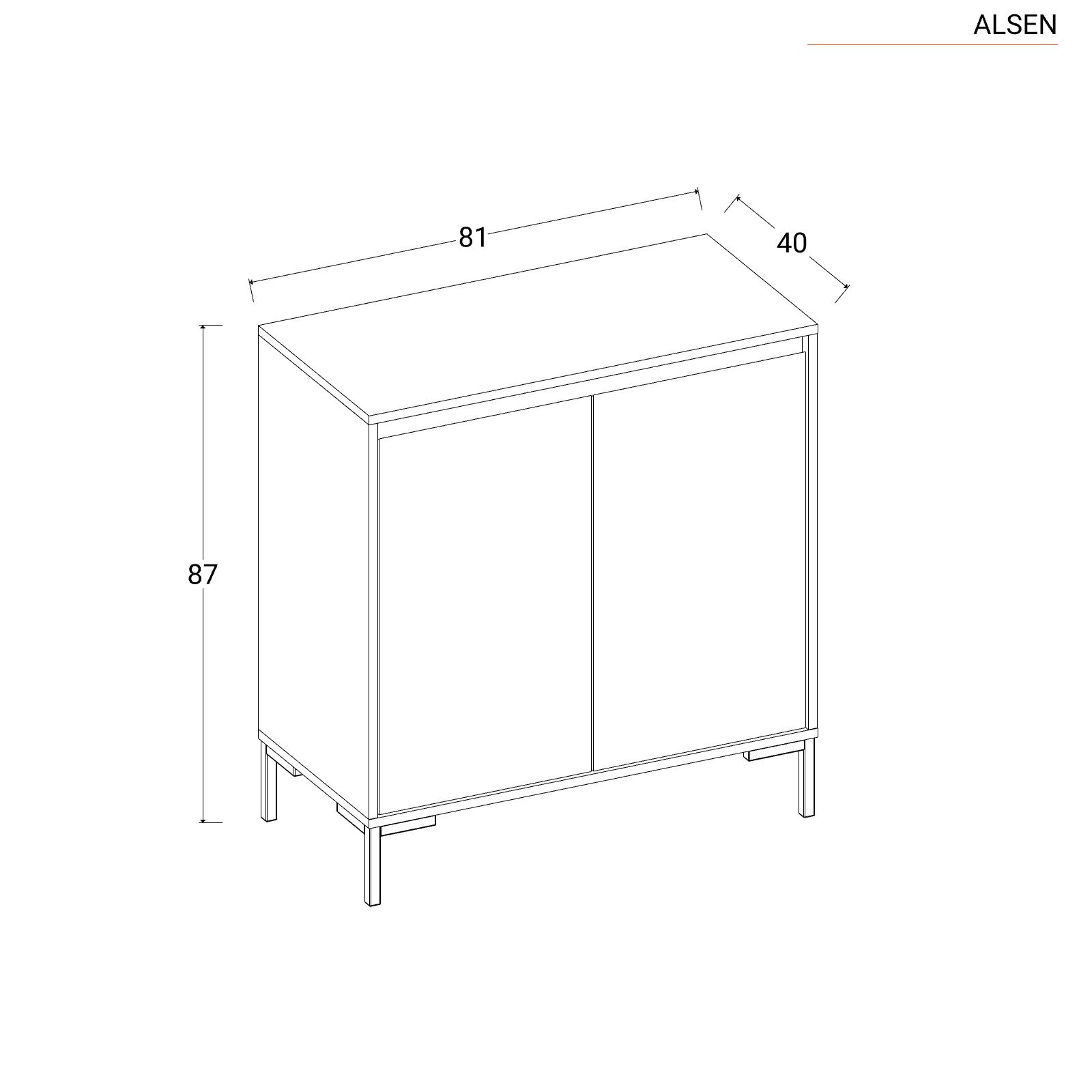 Mobile contenitore 81x87h cm con due ante in legno rovere sonoma - Alsen