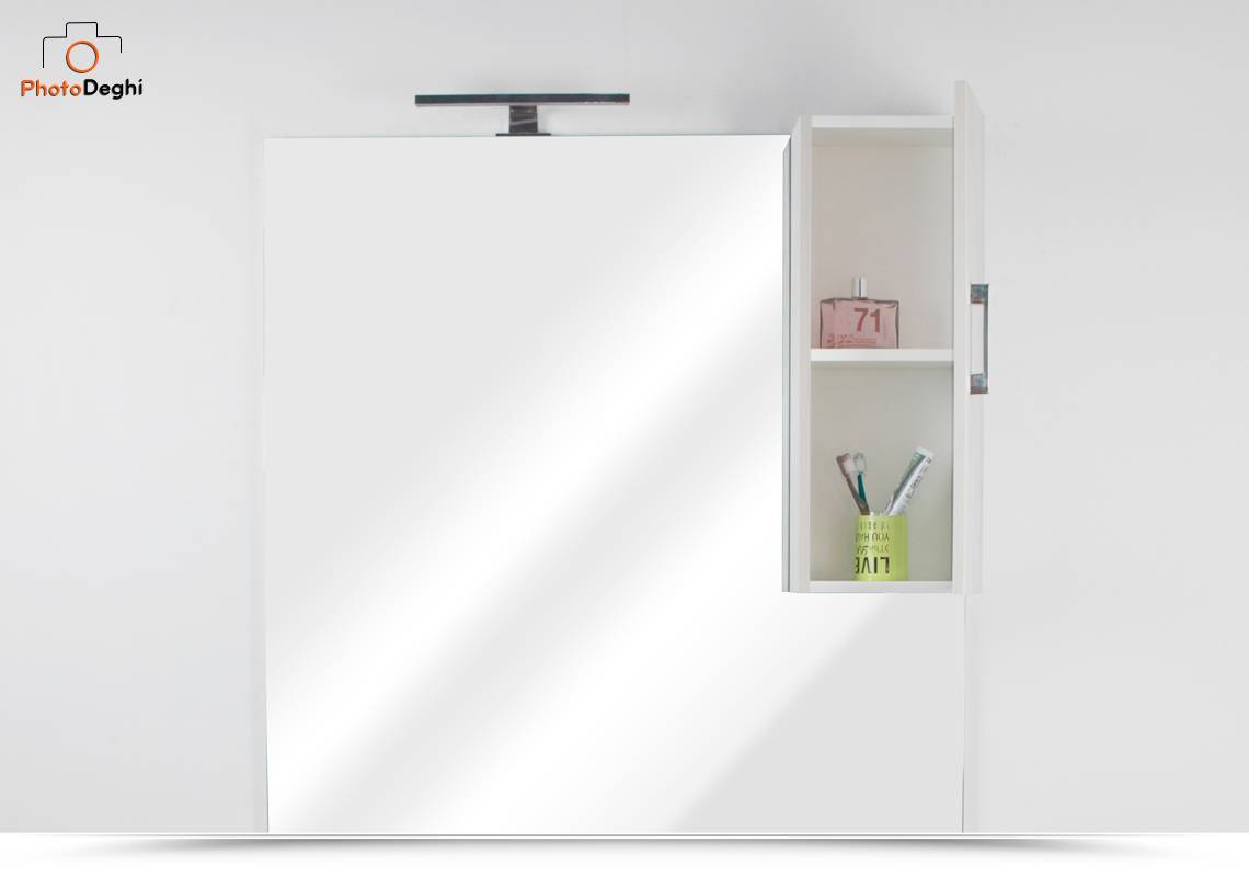 Mobile bagno still, 2 ante e 2 cassetti + pensile e specchiera 85x50xh.190  cm