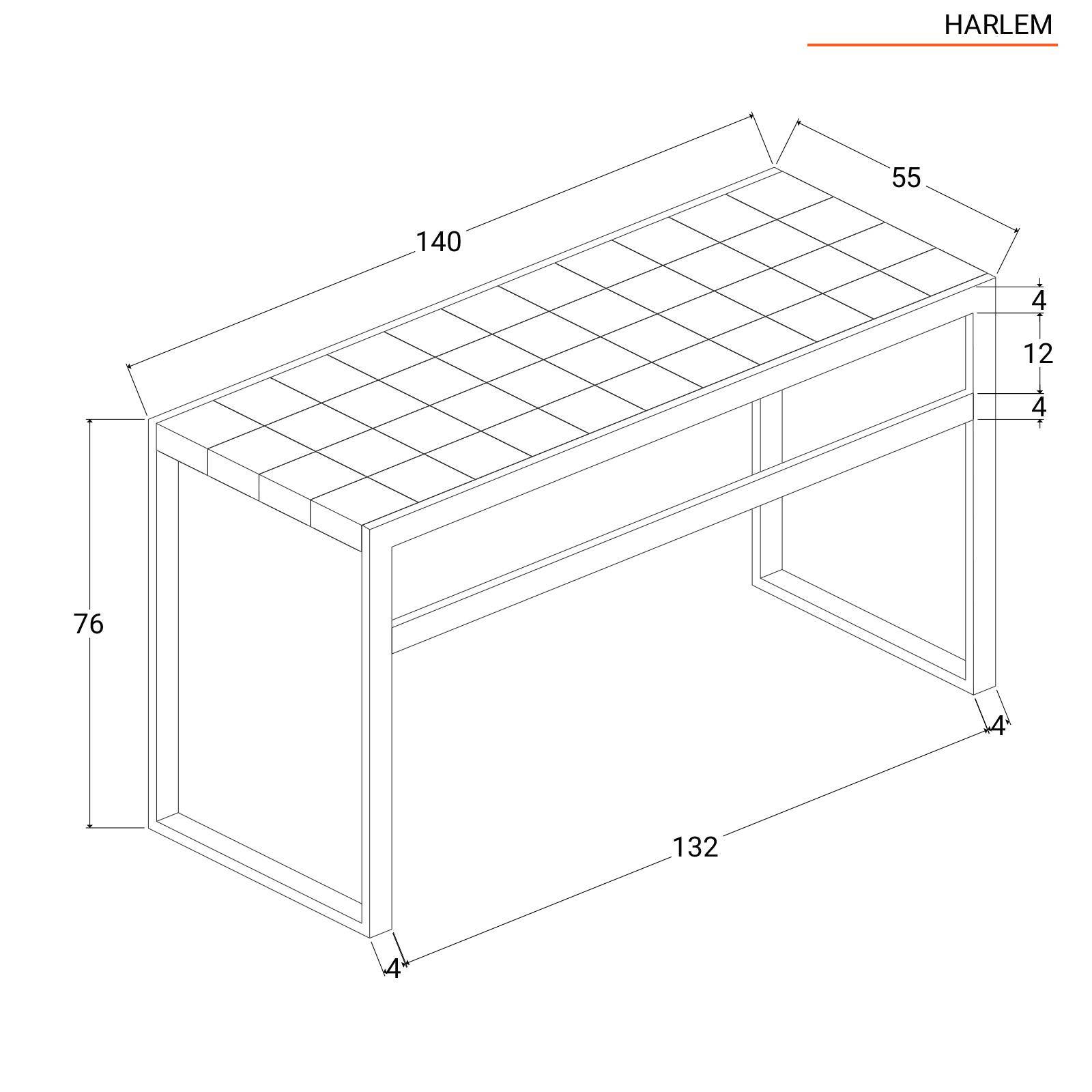 Mobile bagno 140 cm con piano in legno 8 cm - Harlem