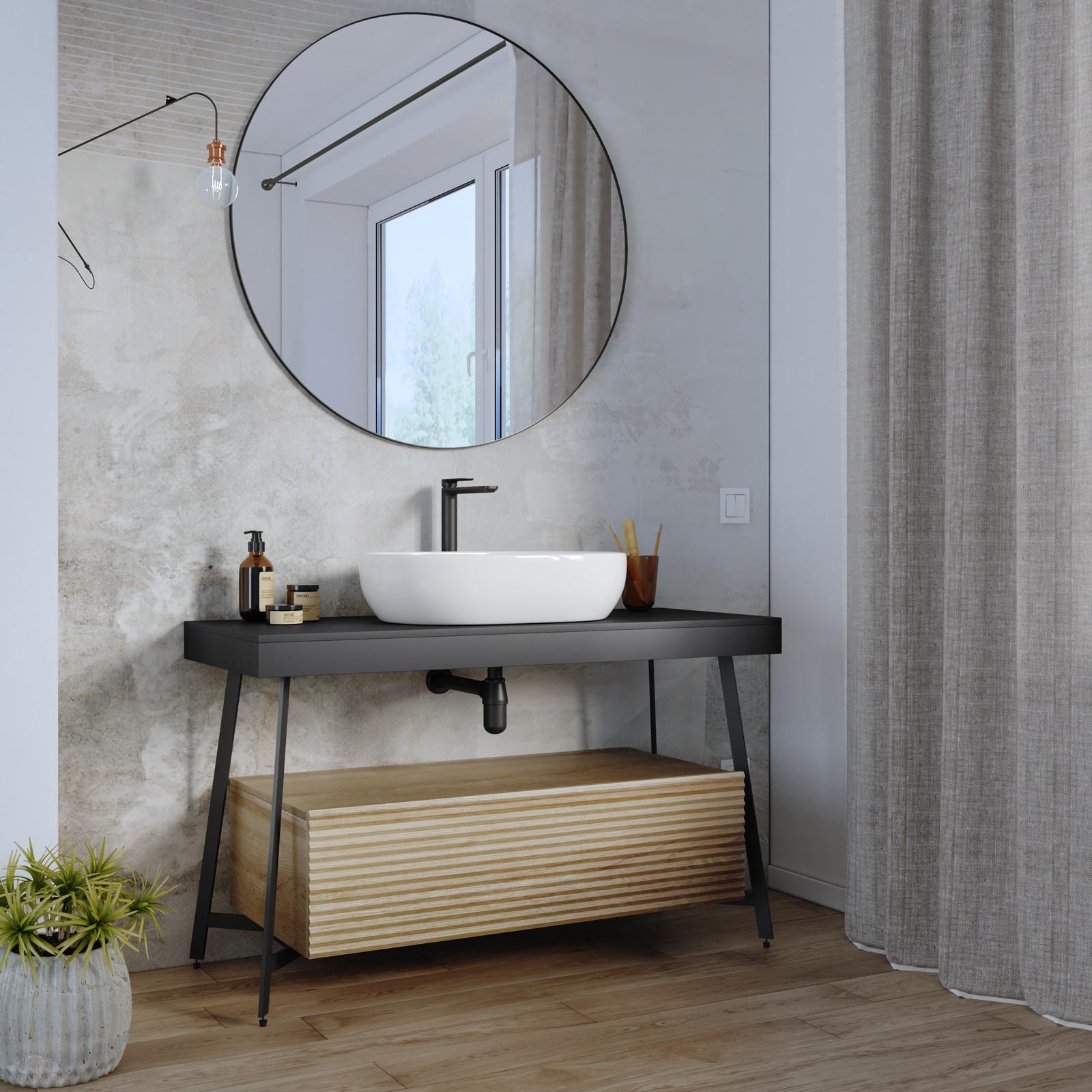 Homhedy Armadietto Da Bagno Alto 170 Cm, 2 Ante E 1 Cassetto, Ripiani Regolabili, Mobile Da Pavimento Nero