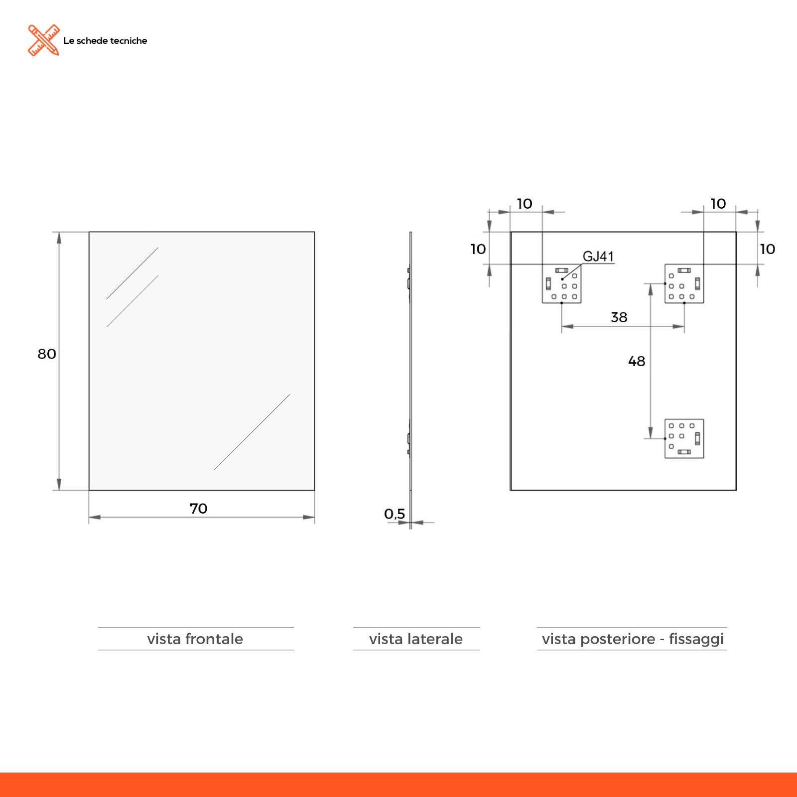 DEGHI MOBILI Mobile Bagno Sospeso 80 Cm Bianco Lucido Con Lavabo Dx E  Semicolonna - Dalia