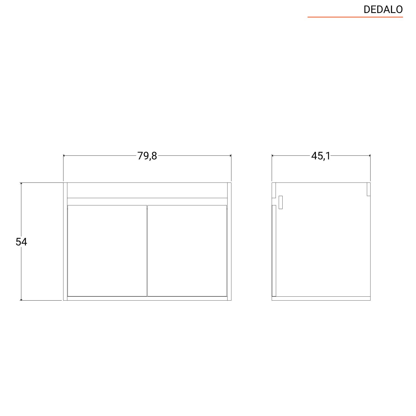 Mobile bagno con ante 70 cm grigo grafite con lavabo e specchio - Dedalo