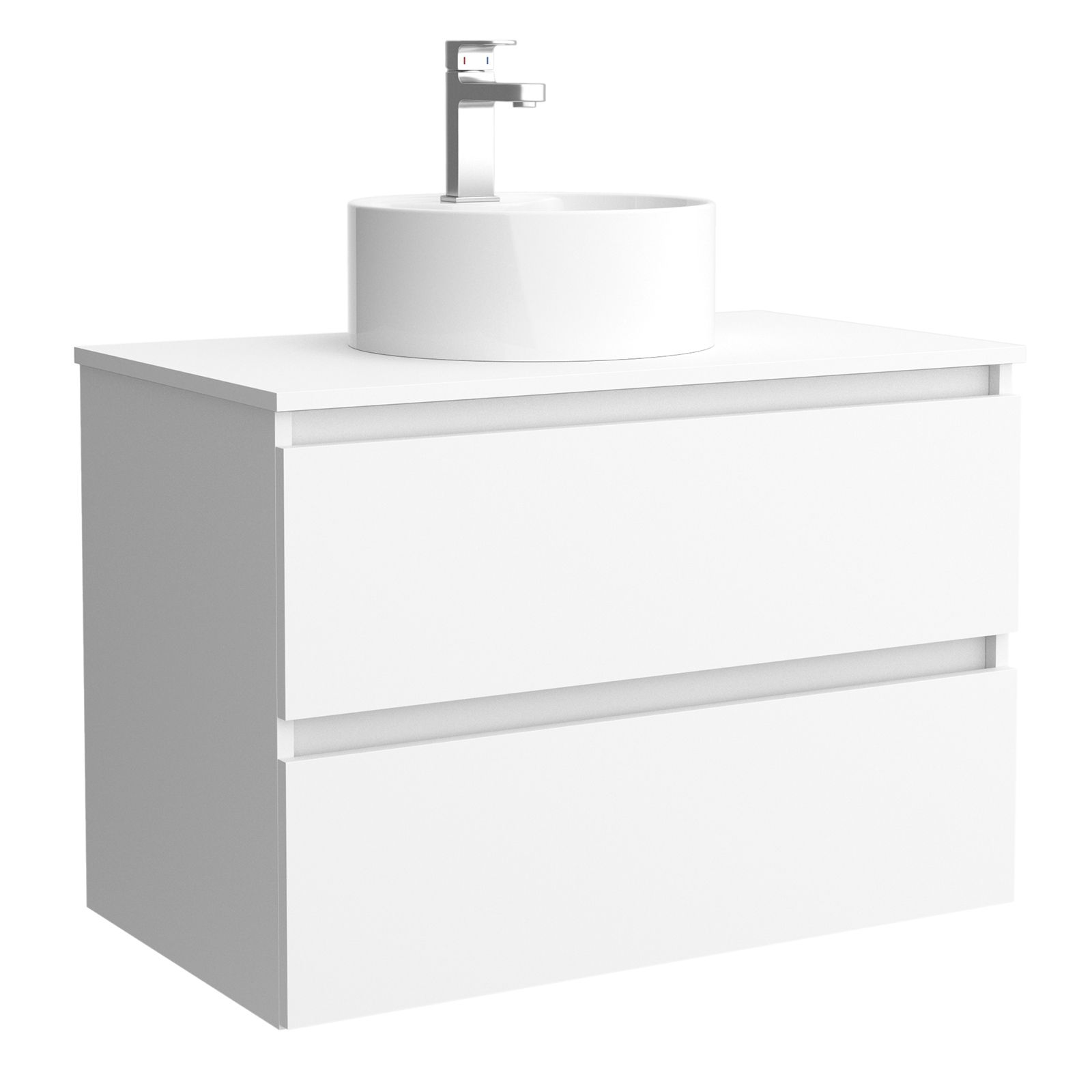 Mobile bagno portalavabo 70 cm cannettato con cassetti bianco opaco e  specchio - Tayga