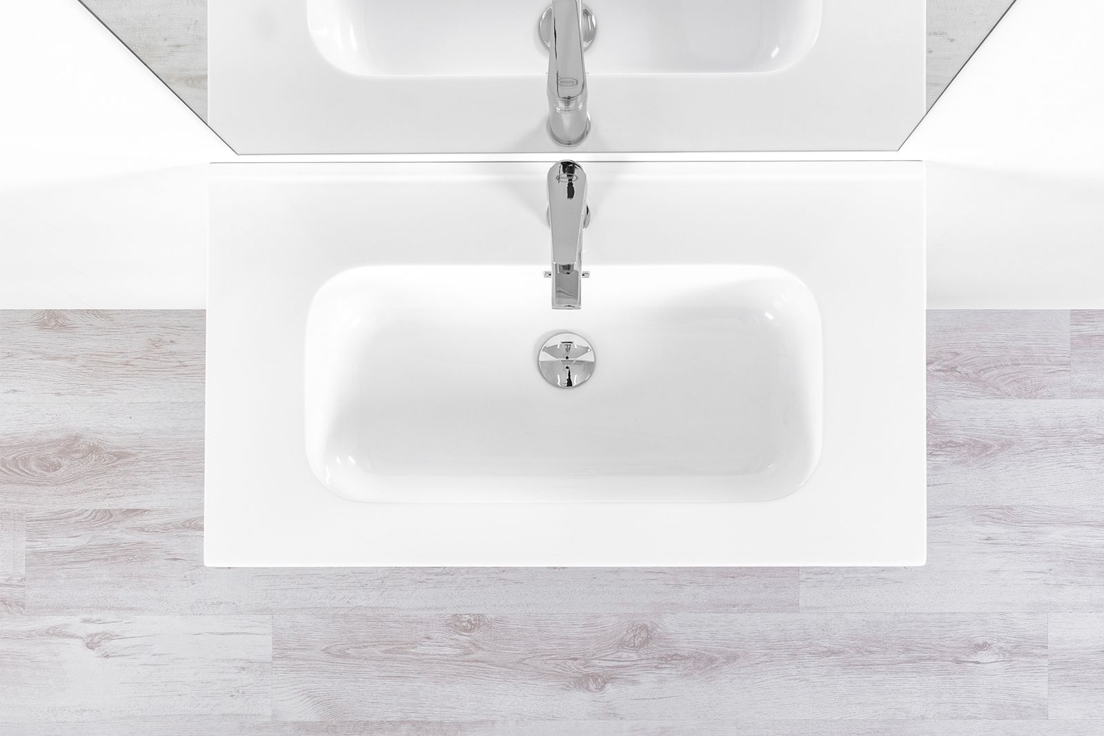 Mobile bagno sospeso 100 cm Venere in legno Bianco Lucido con Lavabo in  ceramica e specchio - Caesaroo