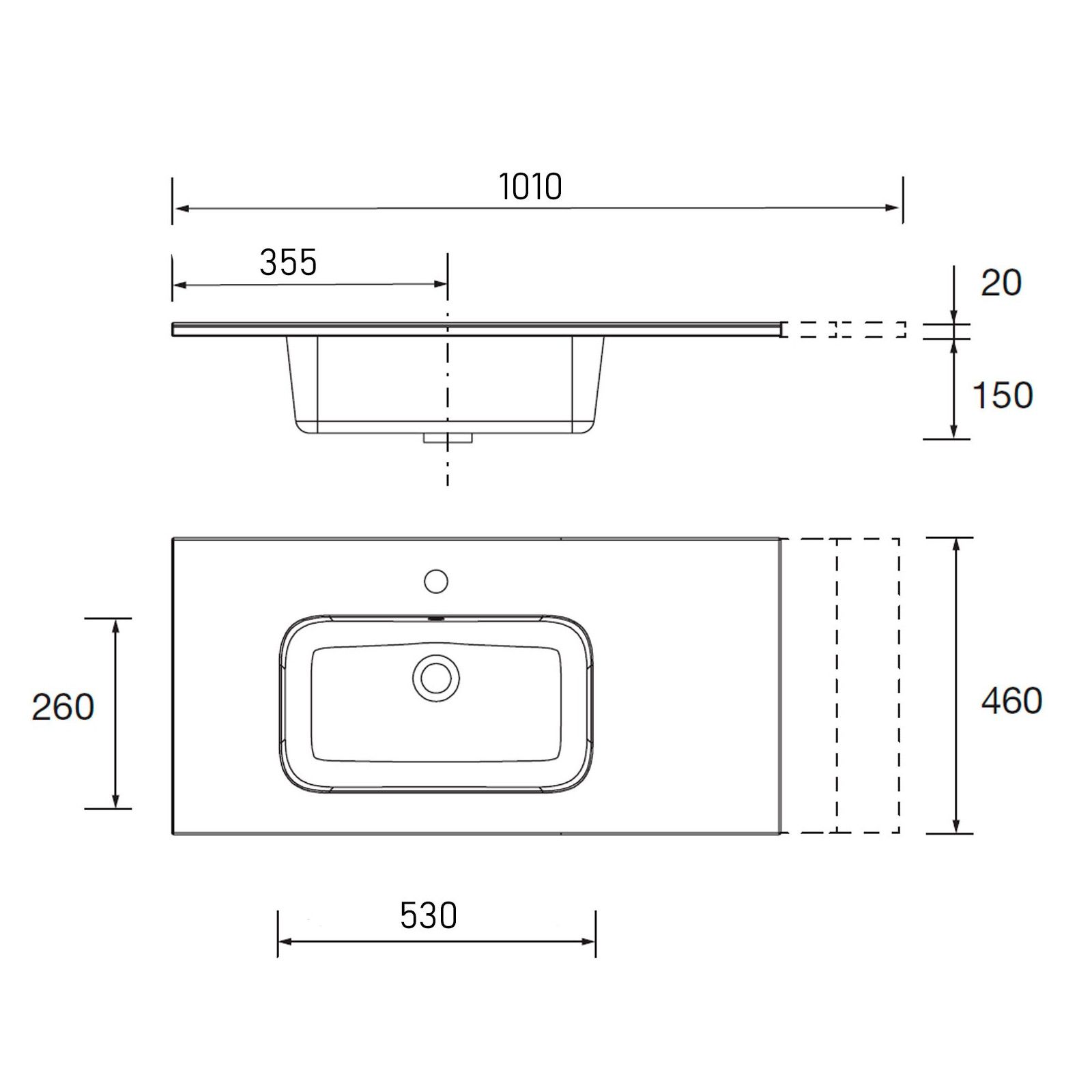 Mobile bagno sospeso 100 cm rovere cenere con lavabo integrato sx e vano -  Fully