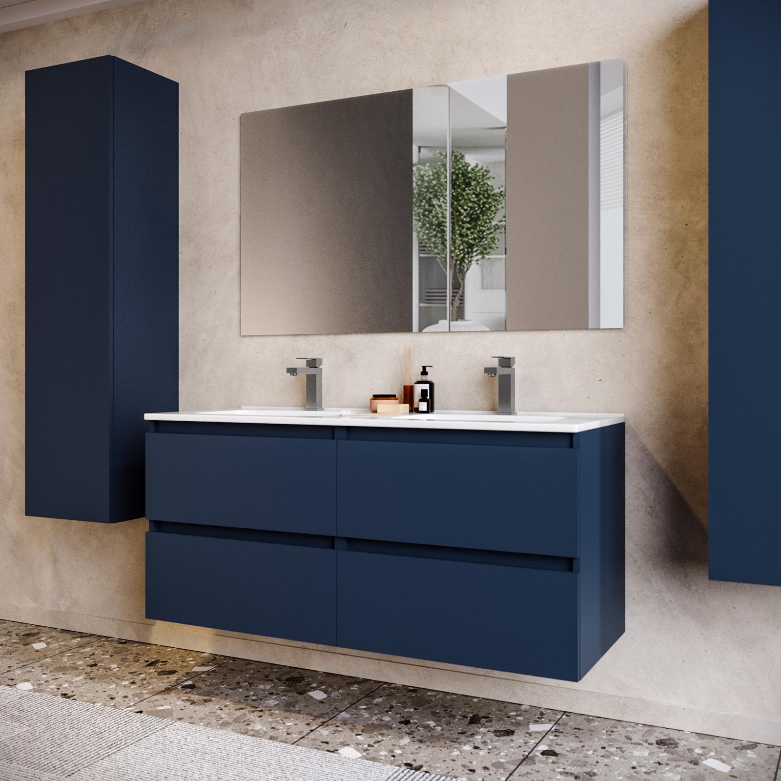 Baikal Bagno Onyx Mobile Sospeso Con Lavabo In Ceramica - 60 Cm - 2 Cassetti Con Chiusura Ammortizzata - Finitura Natura