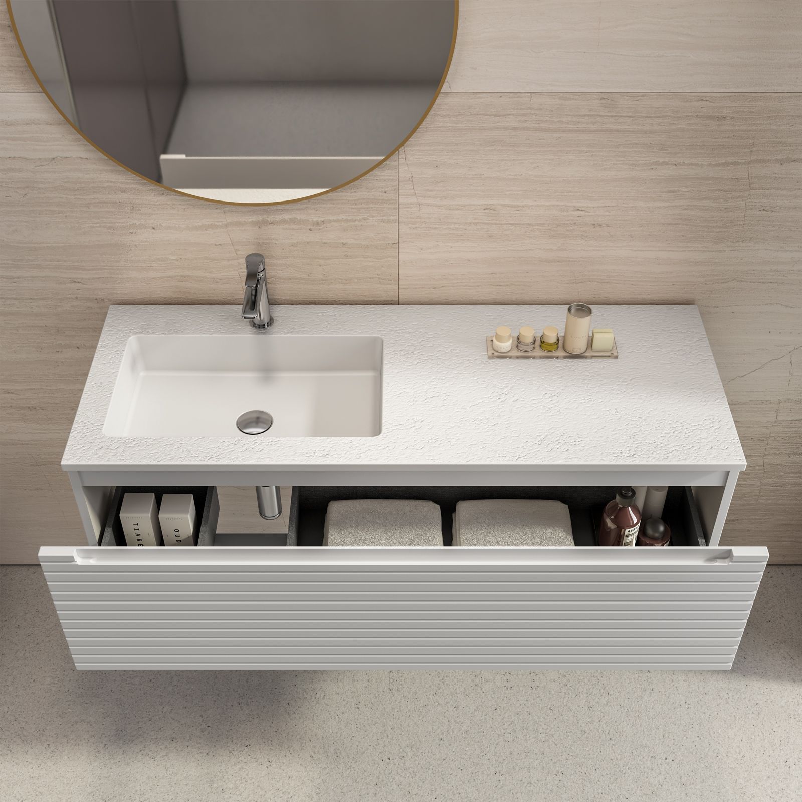 Bagno Italia Arredo Bagno 120cm mobile arte povera bianco decapè con  specchio Mobili lavandino in ceramica I : : Casa e cucina