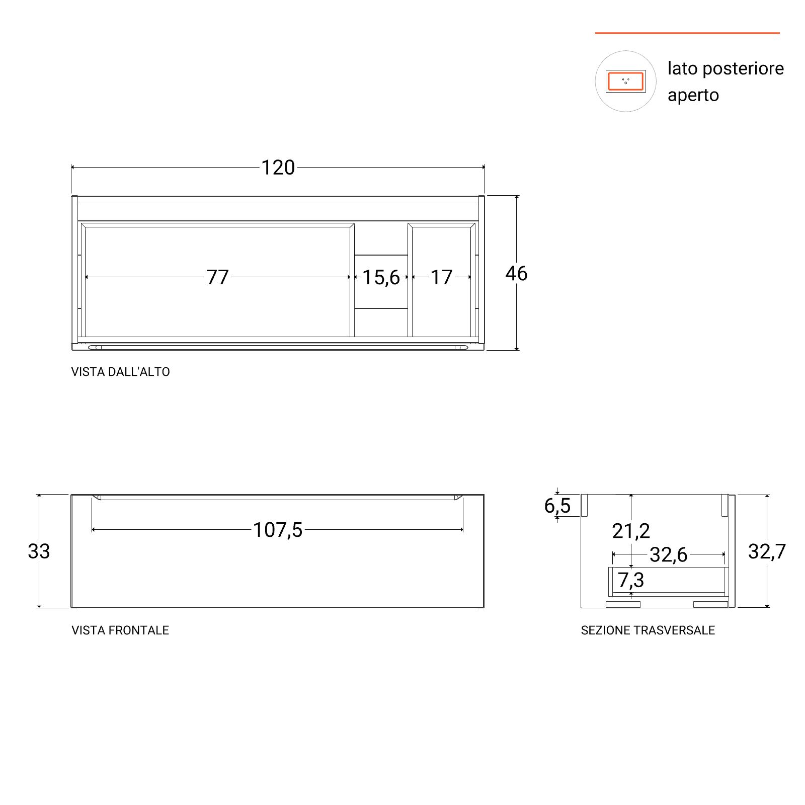 Mobile Bagno Sospeso 120 cm Lavabo Specchio e 1 Pensile Istambul – acquista  su Giordano Shop