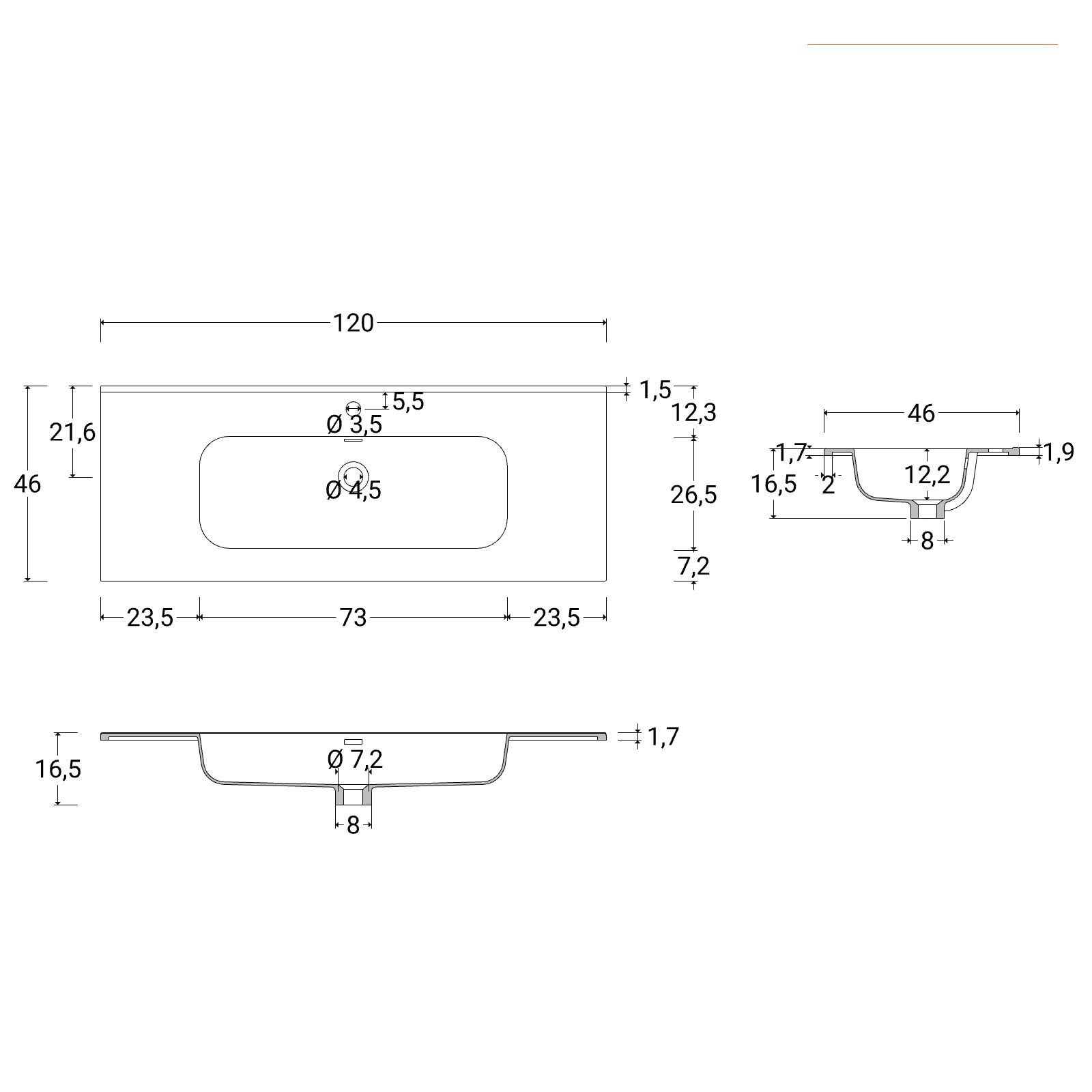 Mobile bagno sospeso 150 cm cassetto centrale sx noce maior con lavabo e  specchio - Rodeo