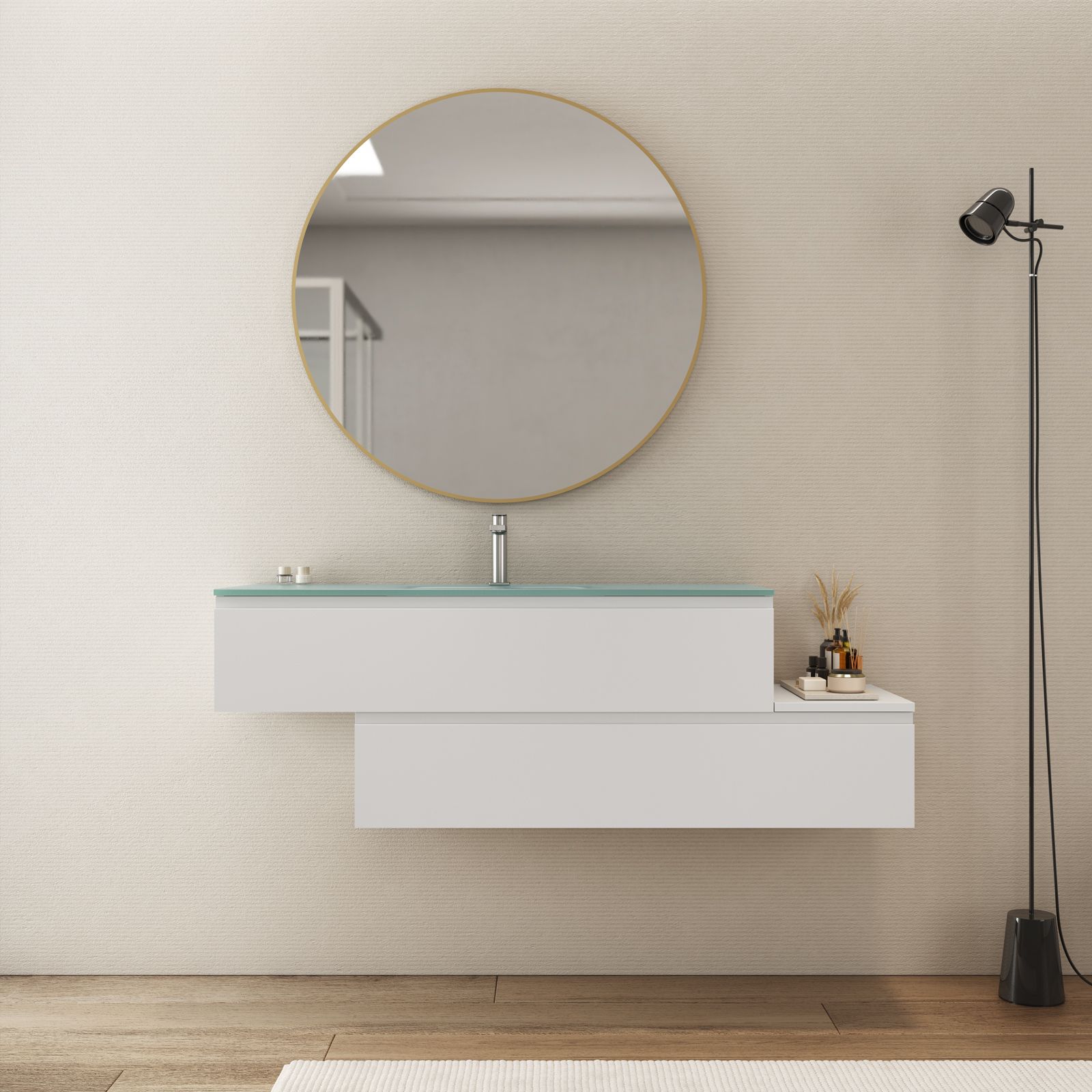 Mobile bagno sospeso Giava con cassettiera - 150 cm