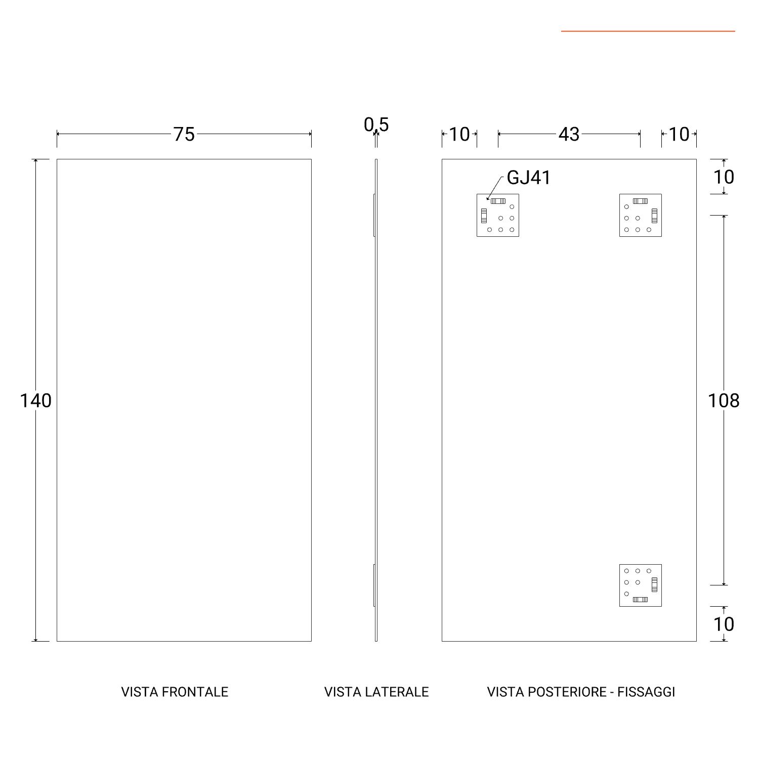 Mobile bagno sospeso con lavabo colonna e specchio color Cemento modello  Portland03 150x46x195h cm