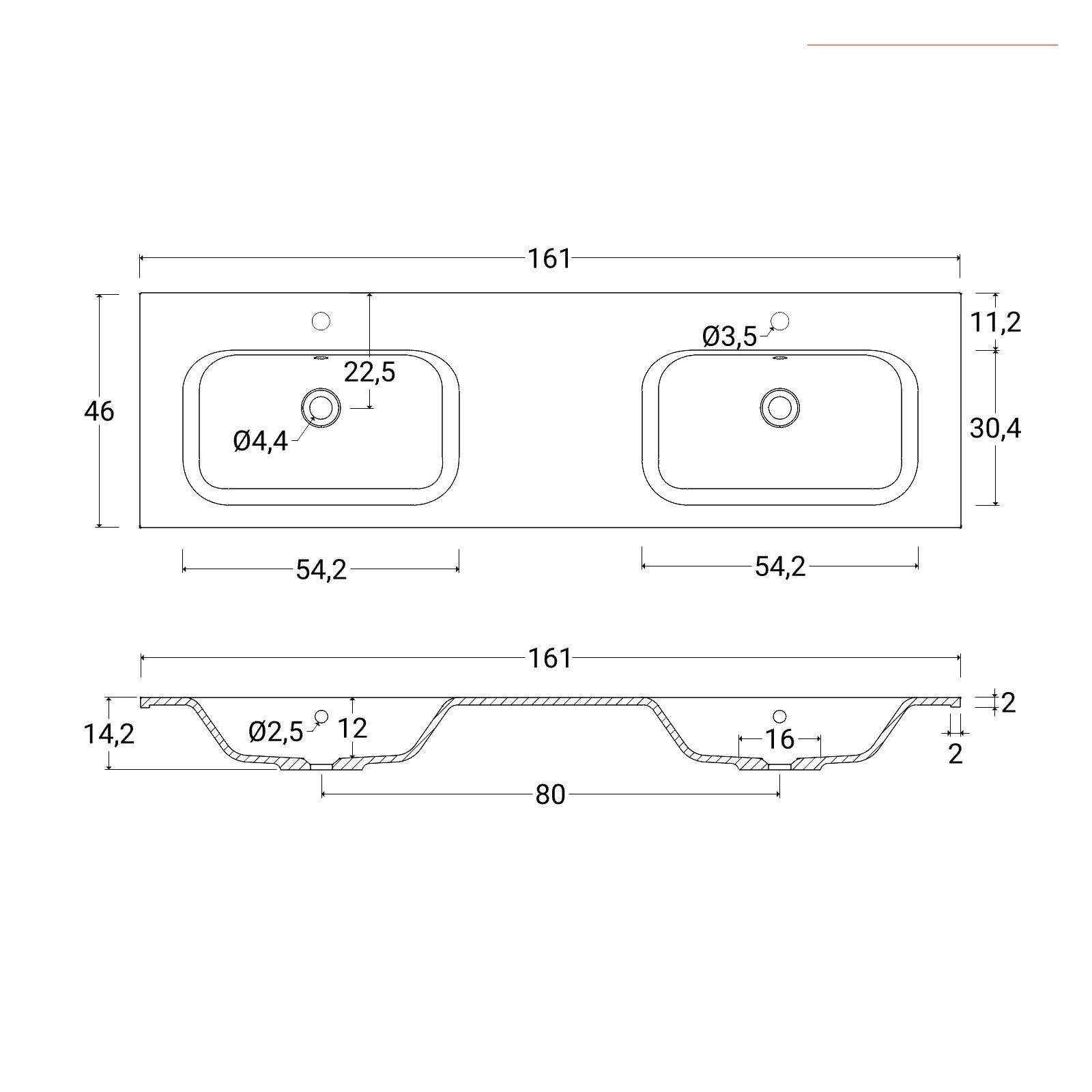 onedrop フォーマットC mobile-bagno-sospeso-160-cm-