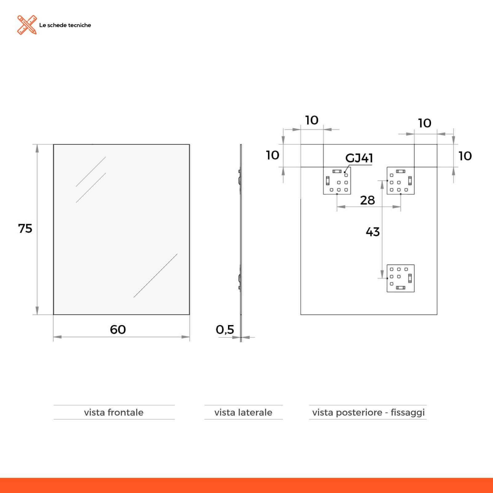 Mobile bagno sospeso 60 cm antracite e noce nativo per lavabo d'appoggio -  Julia