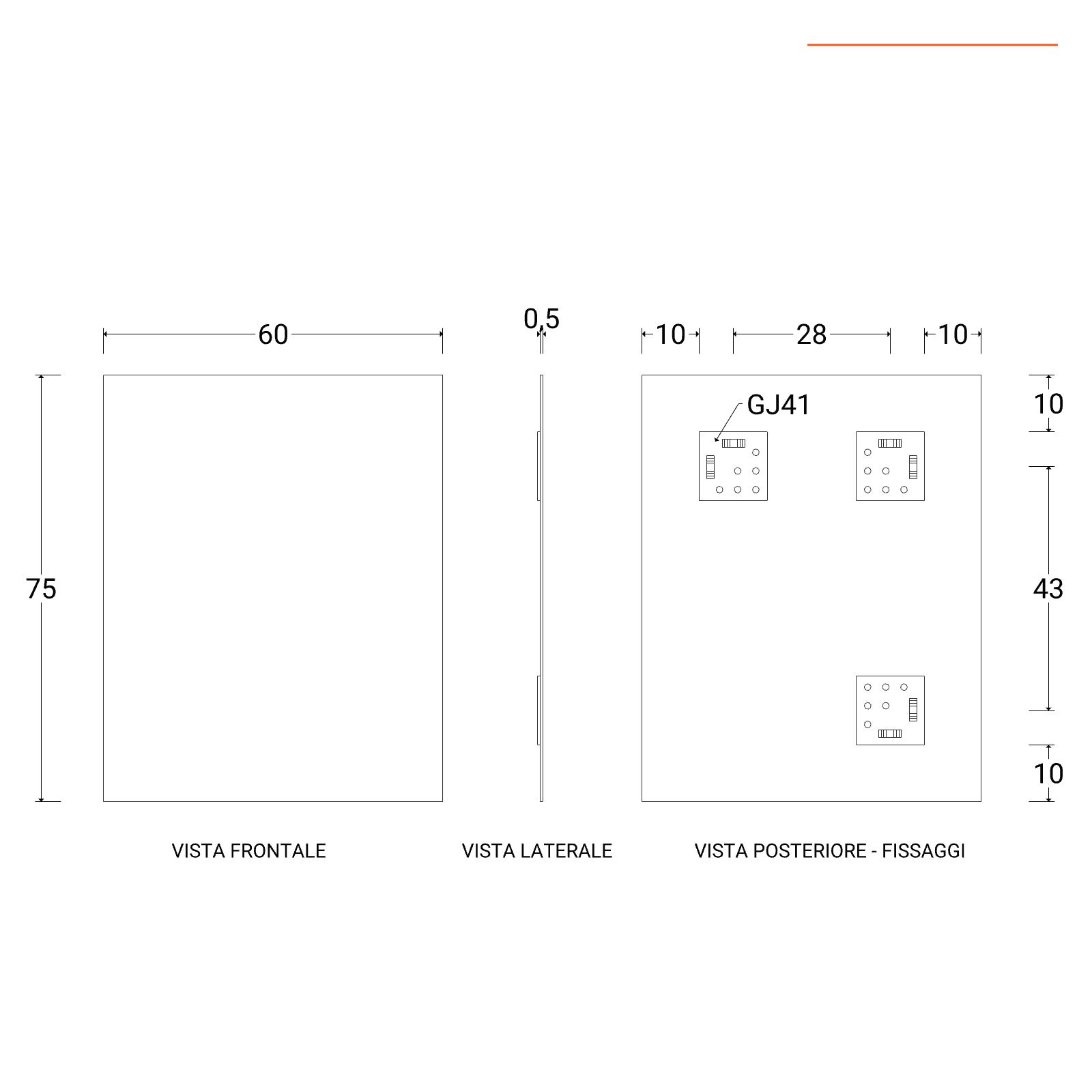 Mobile bagno sospeso 60 cm con doppia anta grigio storm - Compact