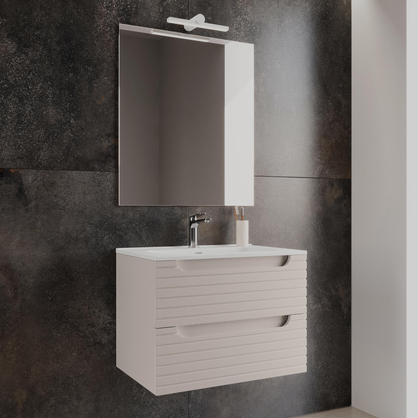 Mobile bagno sospeso 60cm con specchio contenitore ''New Bitola'' colore Brown Mobile bagno sospeso 60cm con specchio contenitore ''New Bitola'' colore Brown