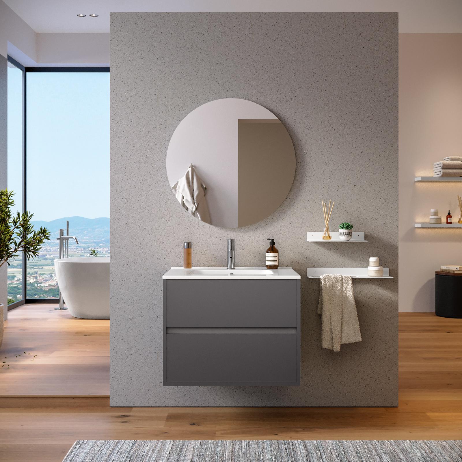 Set 9 Manopole Da Bagno In Microfibra - 16x21 Cm, Antracite, Lavabili A 60°C - Foto 3