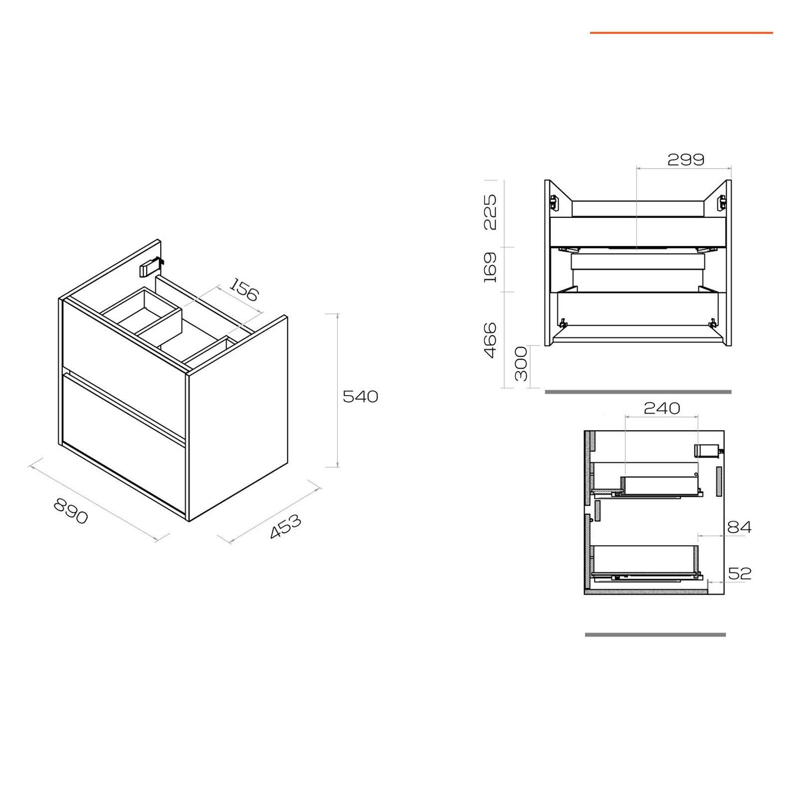 Mobile bagno sospeso da 90 cm rovere baita con lavabo in porcellana e  specchio - Medora