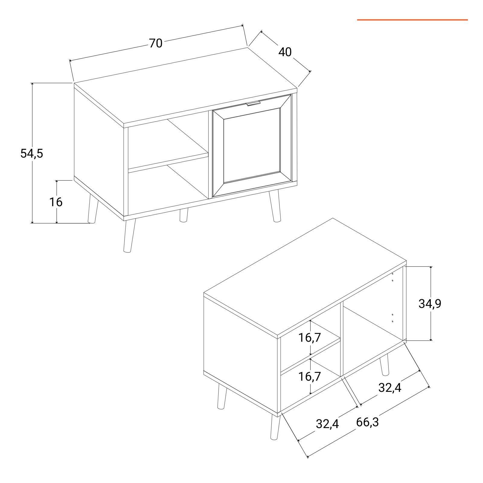 Mobiletto Legno 5 Cassetti Cm 26x32xH98