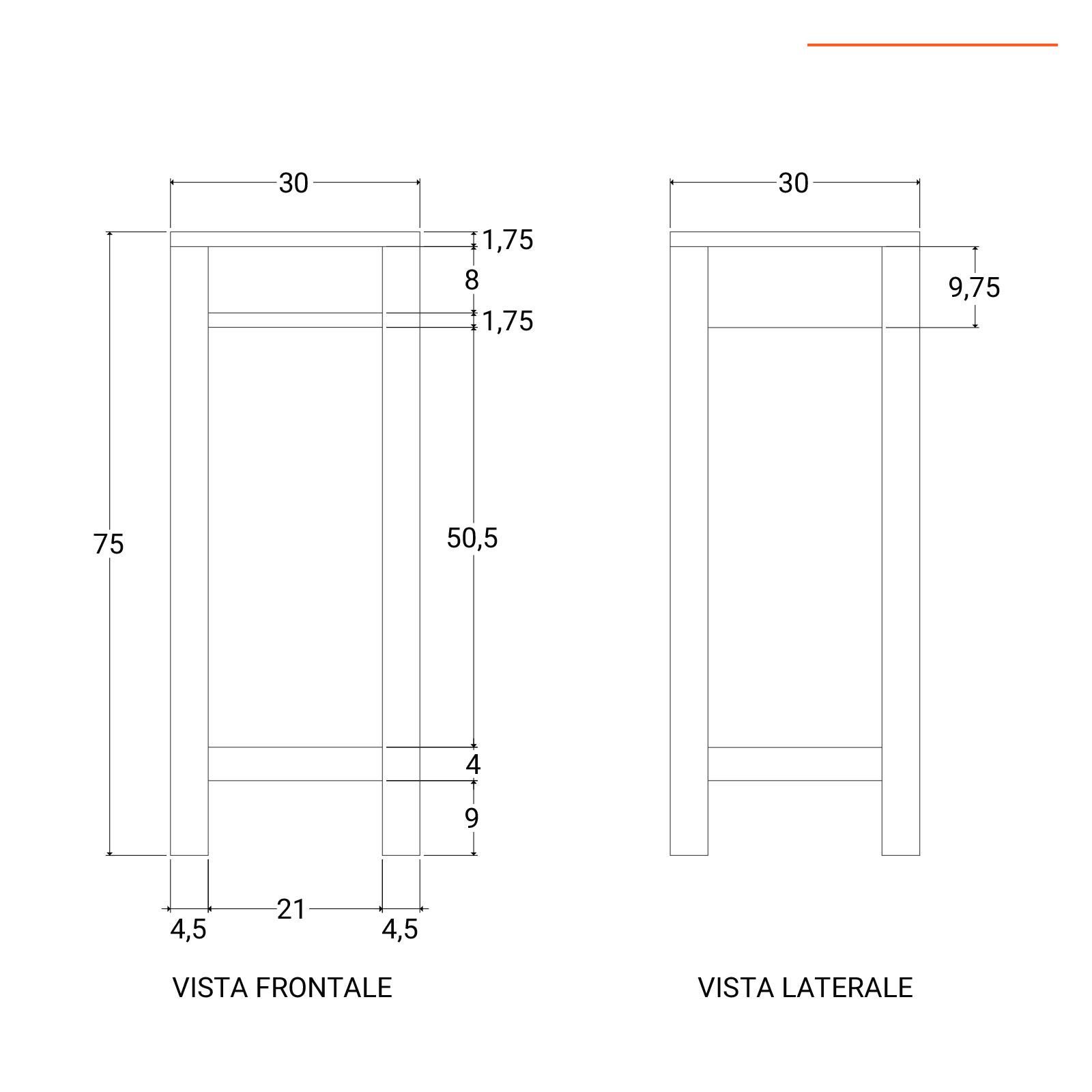 Mobile contenitore 30x30 cm in legno con un cassetto - Freia Sheesham