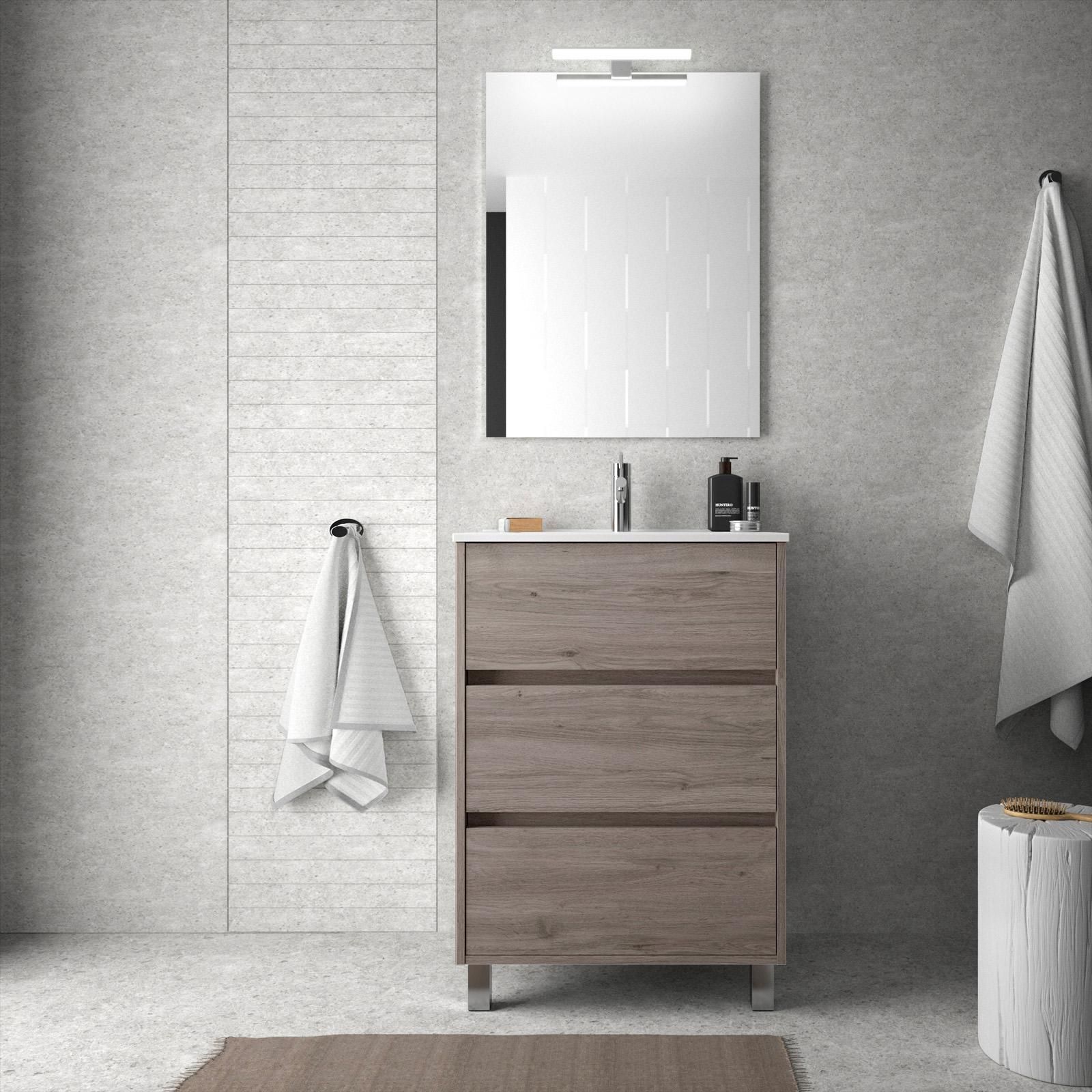 Mobile da bagno di 60 cm nordic con lavabo da appoggio Optimus Salgar -  Habitium®