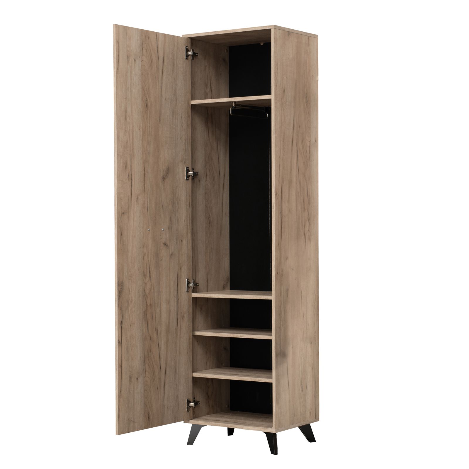 Mobile da ingresso 54x192 h cm con anta in legno rovere deserto e nero -  Greek