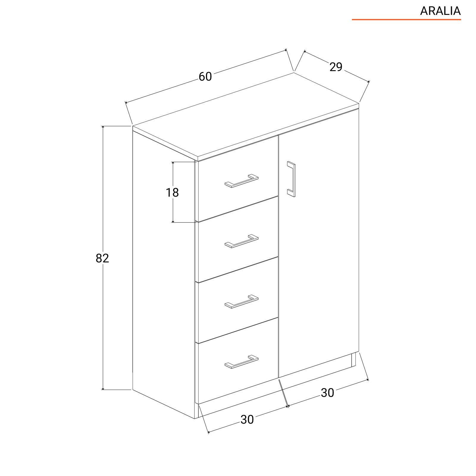 Mobile multiuso con doppia anta 4 ripiani regolabili 195x90x45 cm cemento