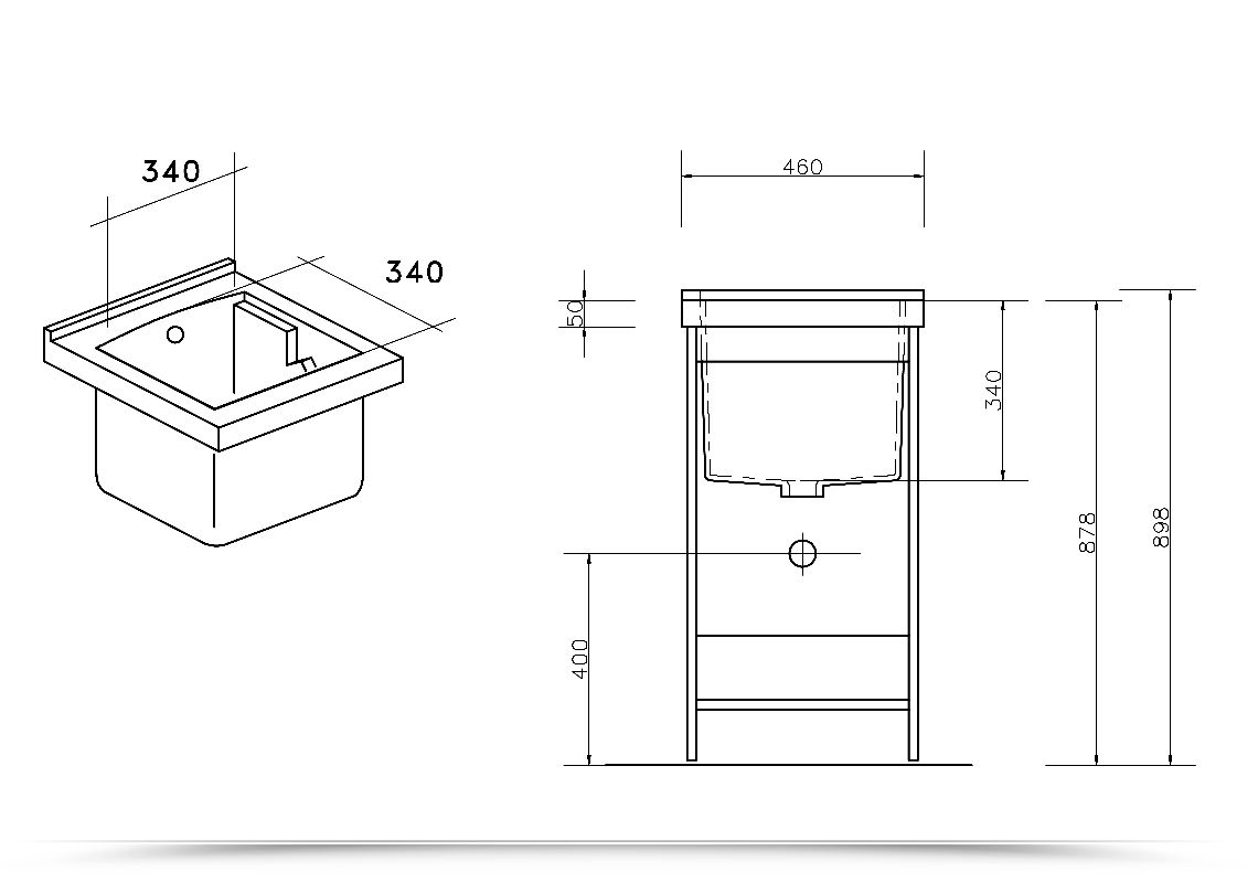 Mobile Lavatoio A Terra 45 cm cerniere a destra Bianco Edilla