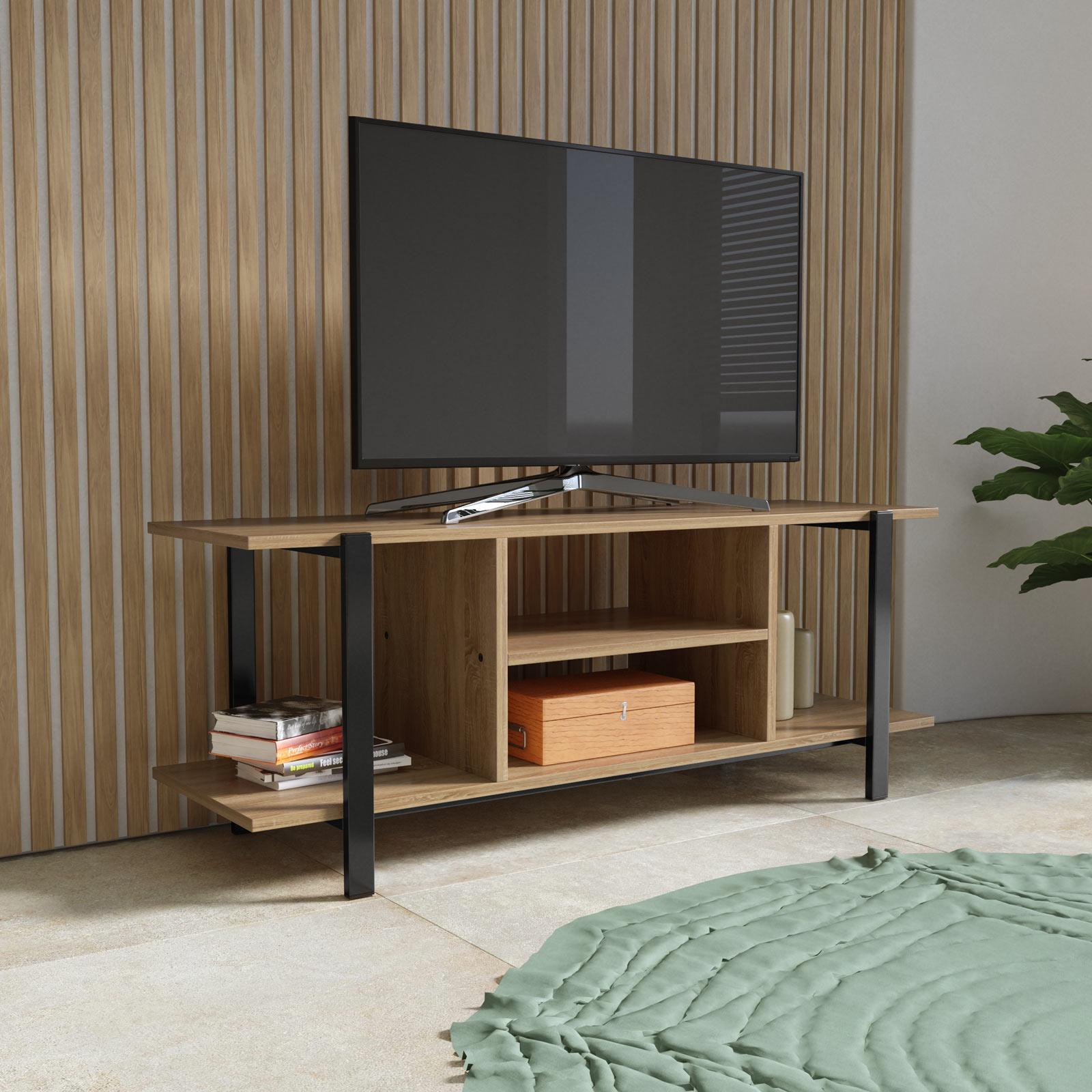 Mobile TV HOMCOM Per Schermi Fino A 60" - Con 2 Cassetti E Ripiani Regolabili, Legno E Nero - Foto 13
