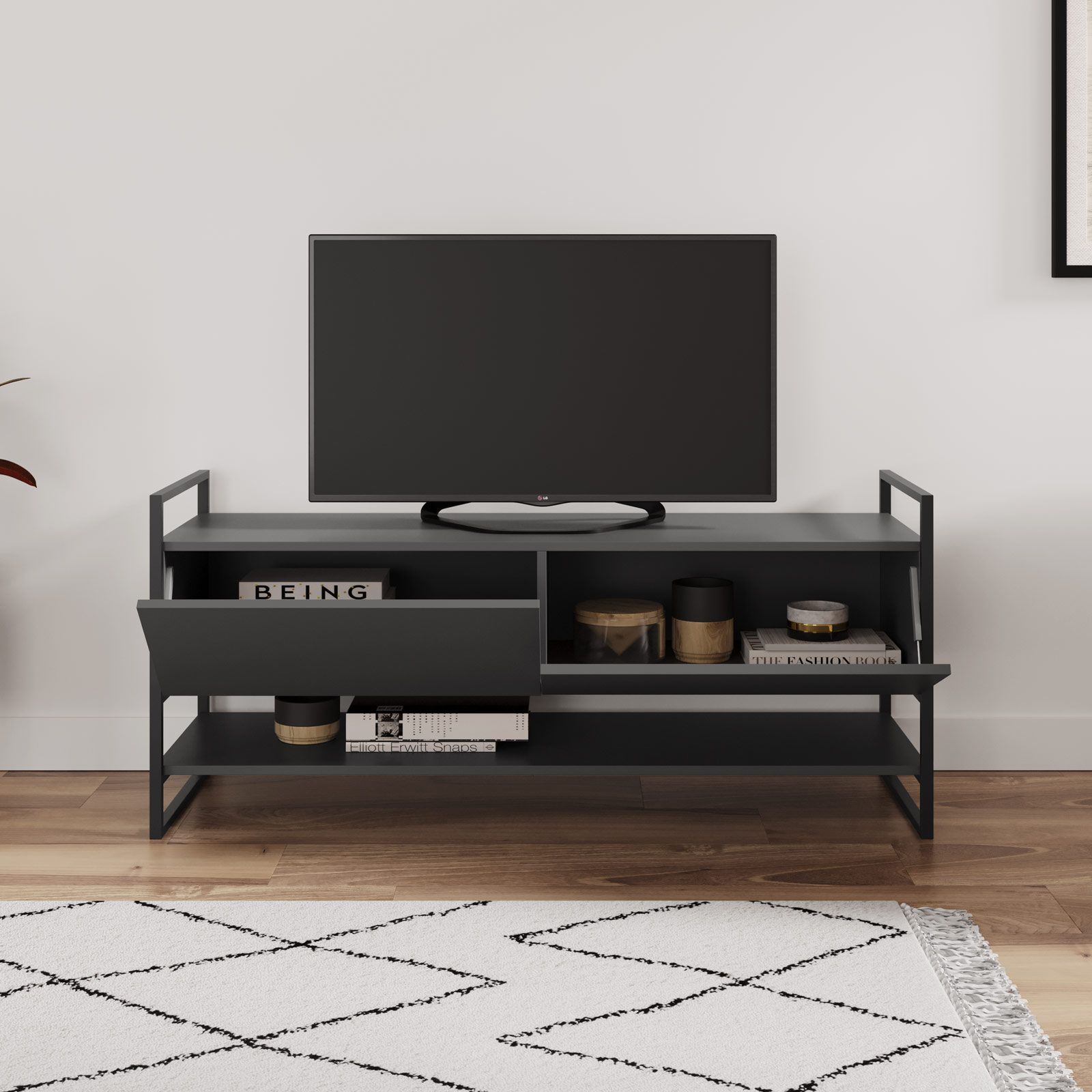 UYSELA Home Arredamento Mobile TV Parete 4 pz qty Grigio Sonoma 60x30x30 cm  dimensioni Legno Ingegnerizzato