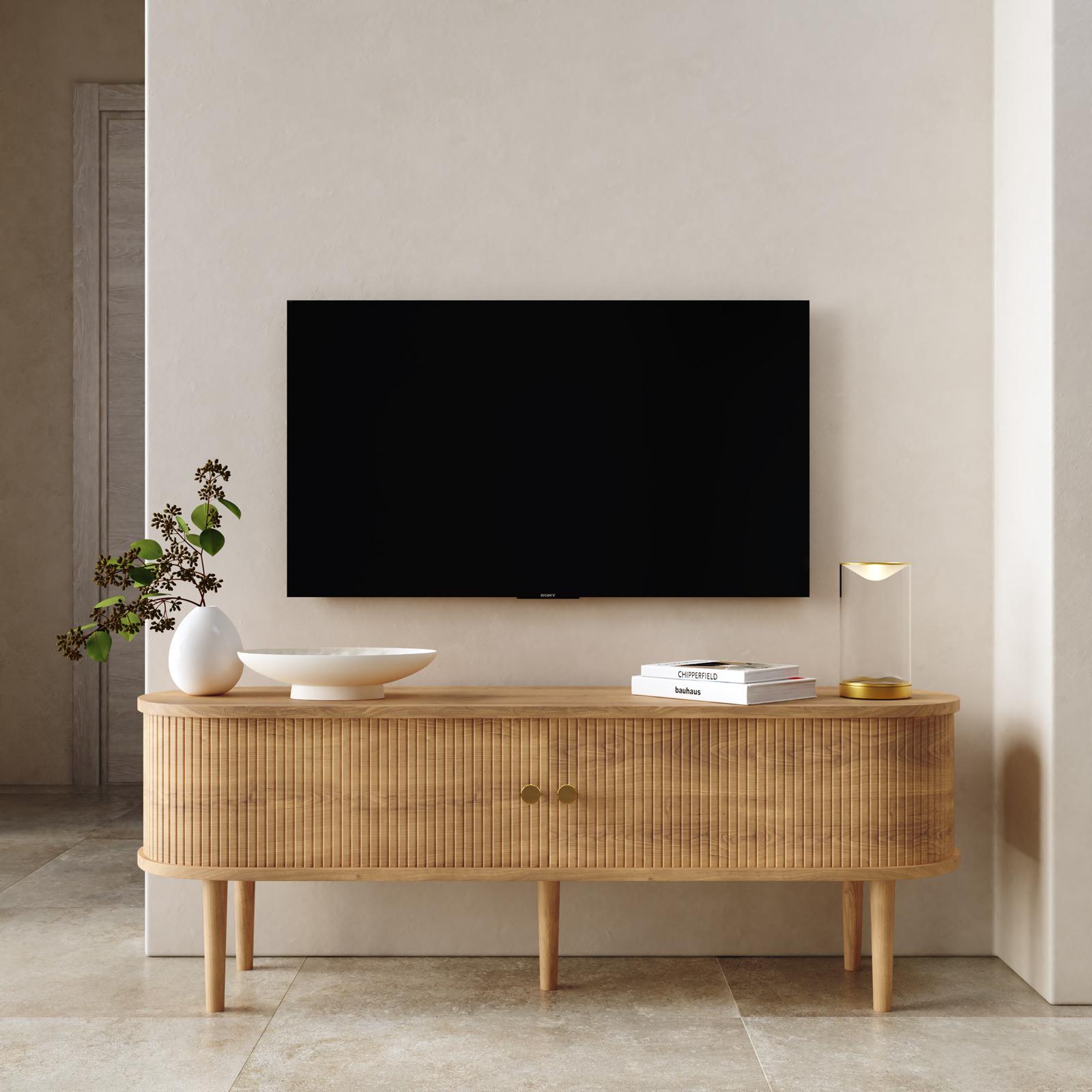 Mobile porta TV in legno di noce con contenitore, mobile TV morno da 180 cm｜Homary