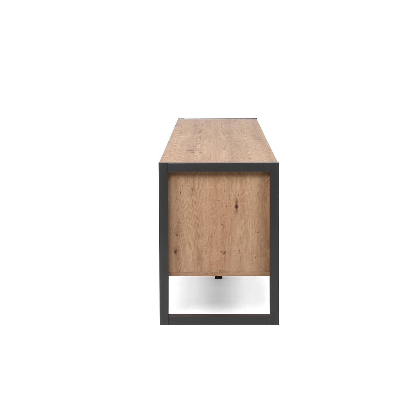 Mobile porta tv 160 cm in legno rovere e nero - Carson