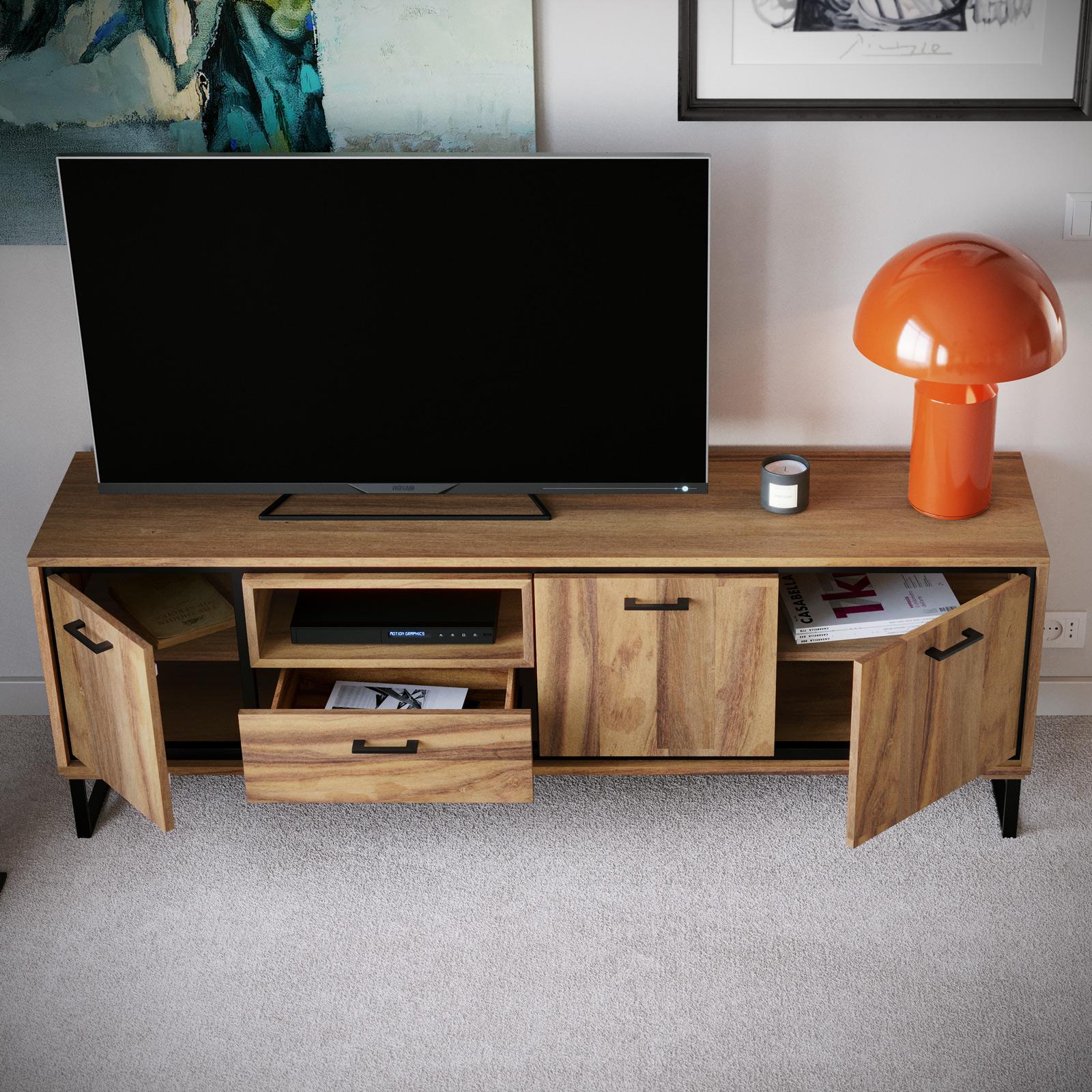 Mobile Tv In Offerta Mobile TV Con Luci LED, 180 Cm, Ripiani, Bianco  Lucido, Per TV Fino A 80 Pollici, Moderno Mobile Soggiorno Moderno