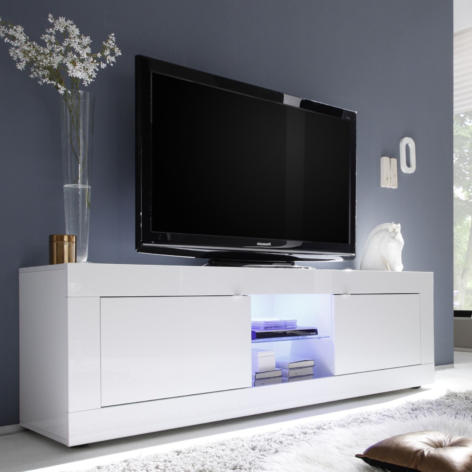 Mobile TV DKD Home Decor Bianco Blu cielo (120 x 48 x 60 cm)
