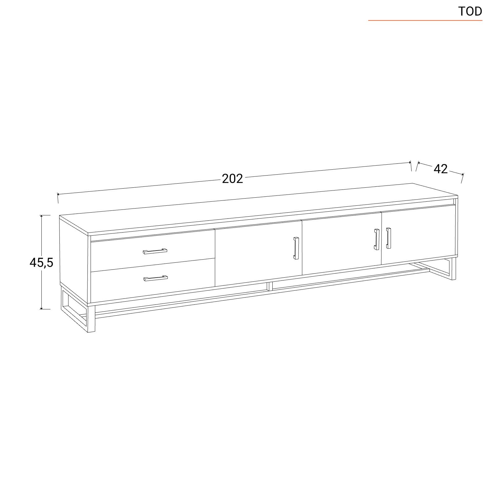 Mobile Porta TV, Armadietti per TV, Tavolino TV Per Salotto Rovere Fumo  200x30x50 cm Legno Multistrato