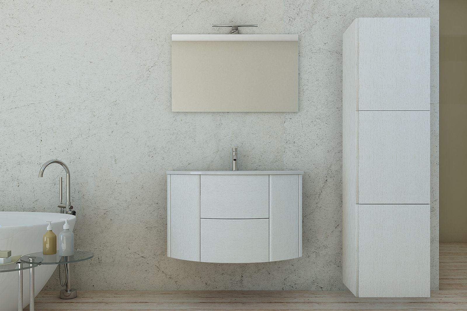 DEGHI MOBILI Colonna Sospesa Bagno 35X90 H Cm Kindal Reversibile Con 3  Ripiani In Legno Di Noce