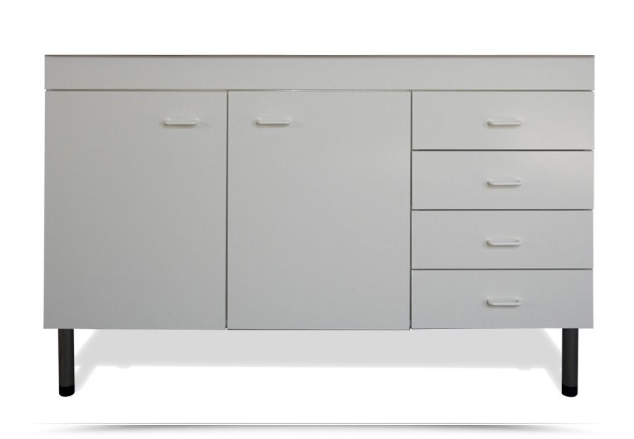 DecHome Mobiletto Sottolavandino con Intaglio a U e 6 Ripiani in Legno  60x30x68cm Bianco/Grigio - 382GY834